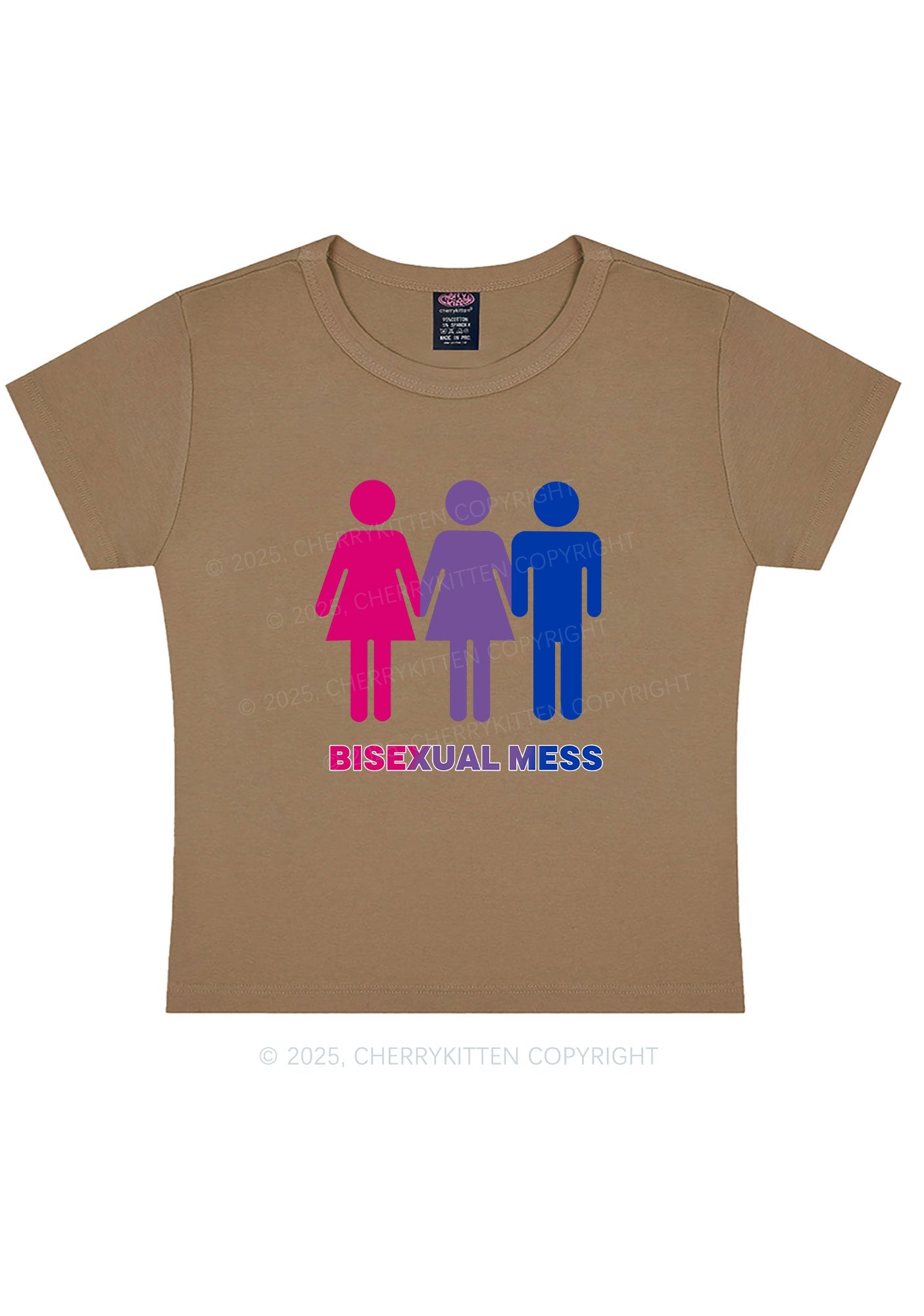 Bisexual Mess Love Pride Y2K Baby Tee Cherrykitten