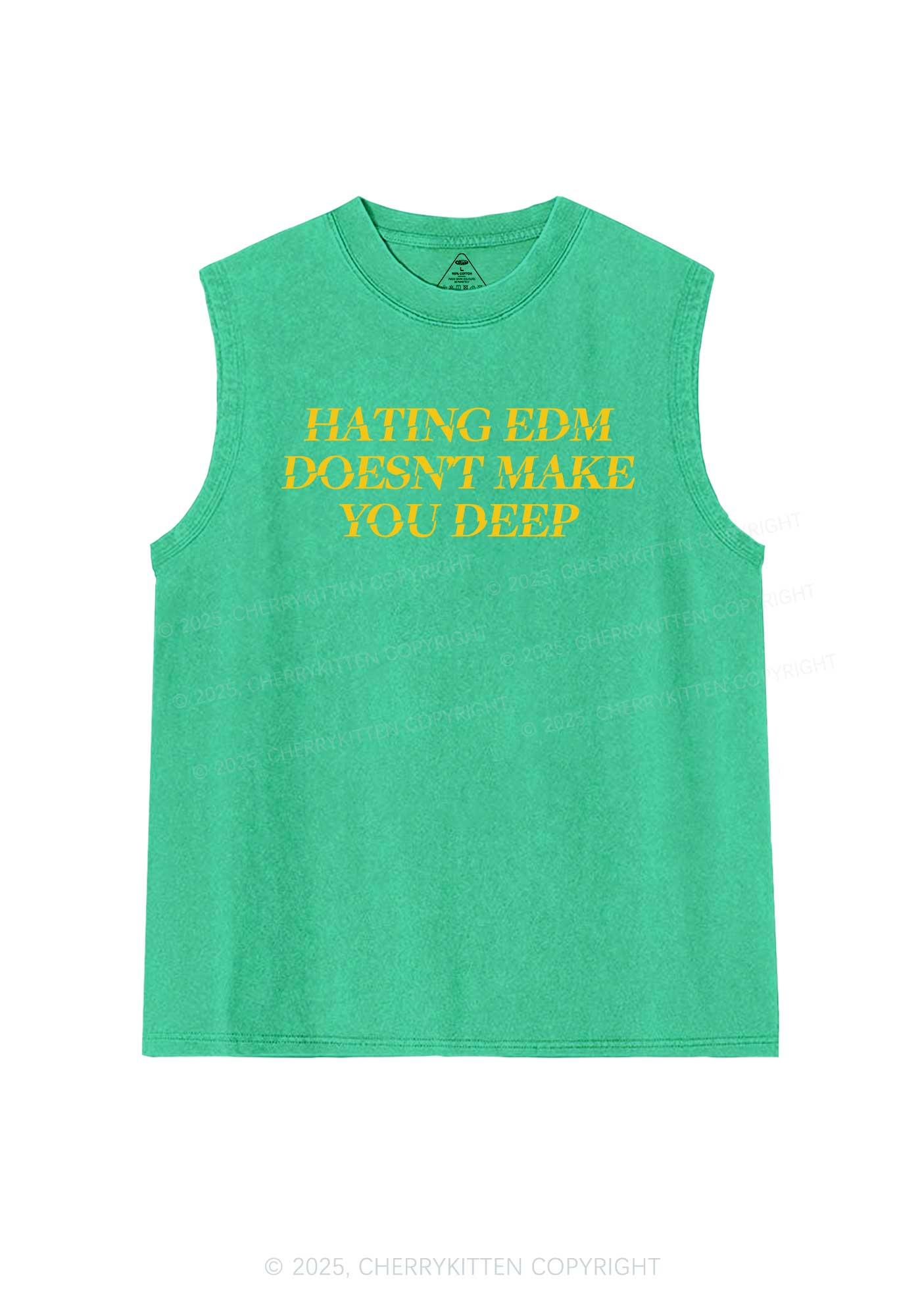 Hating Edm Y2K Washed Muscle Tank Cherrykitten