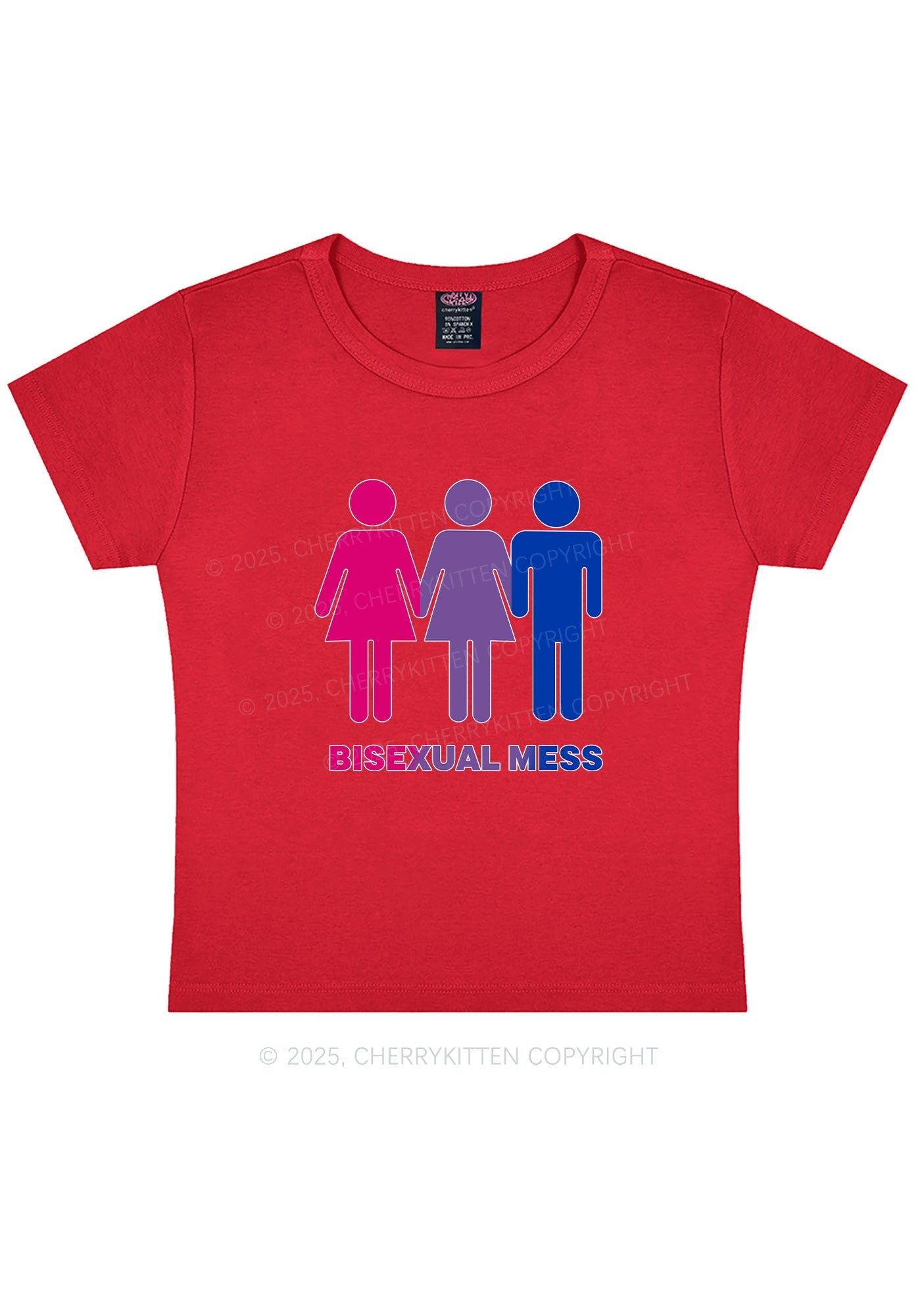 Bisexual Mess Love Pride Y2K Baby Tee Cherrykitten