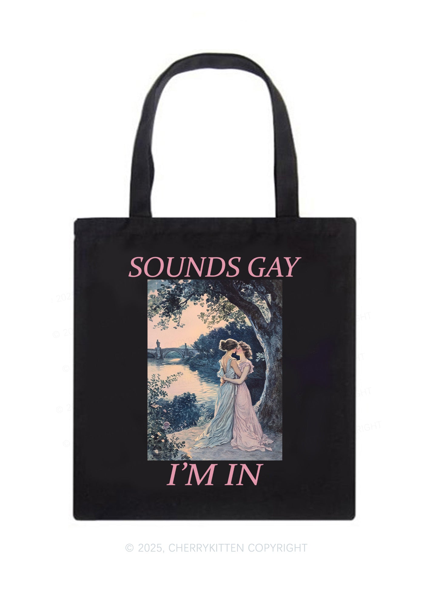 Sounds Gay Im In Pride Y2K Canvas Tote Bag Cherrykitten