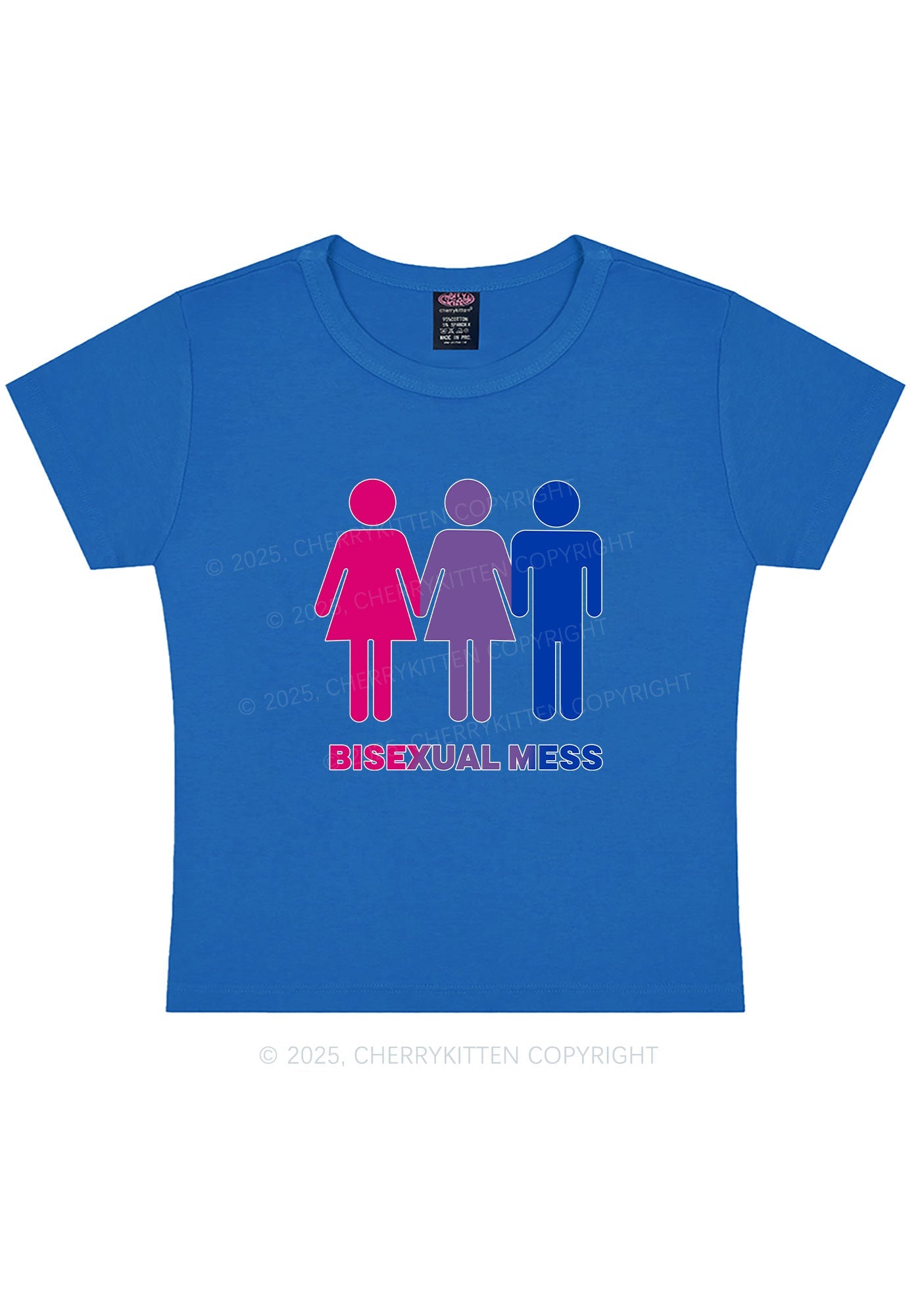 Bisexual Mess Love Pride Y2K Baby Tee Cherrykitten
