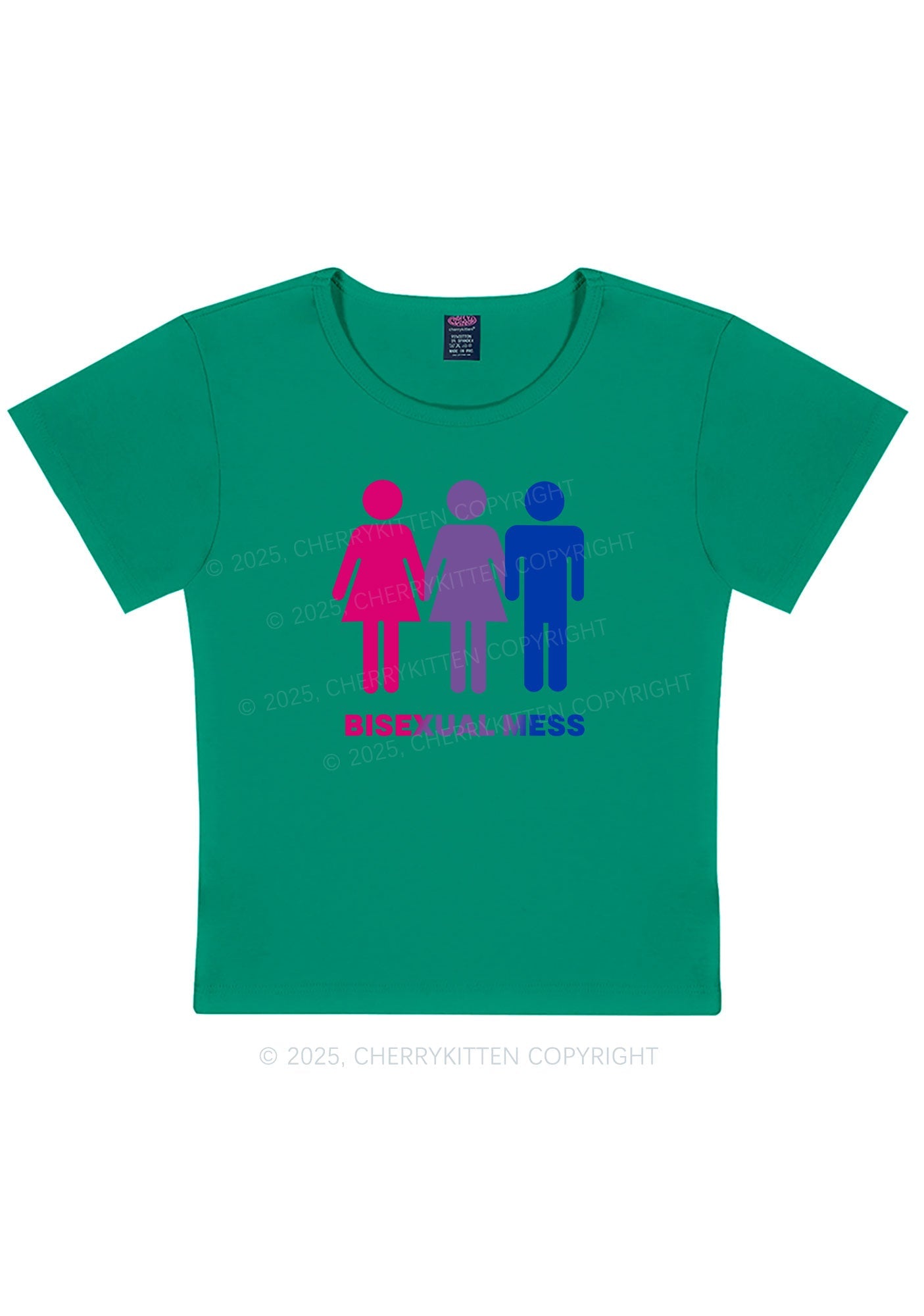 Bisexual Mess Love Pride Y2K Baby Tee Cherrykitten