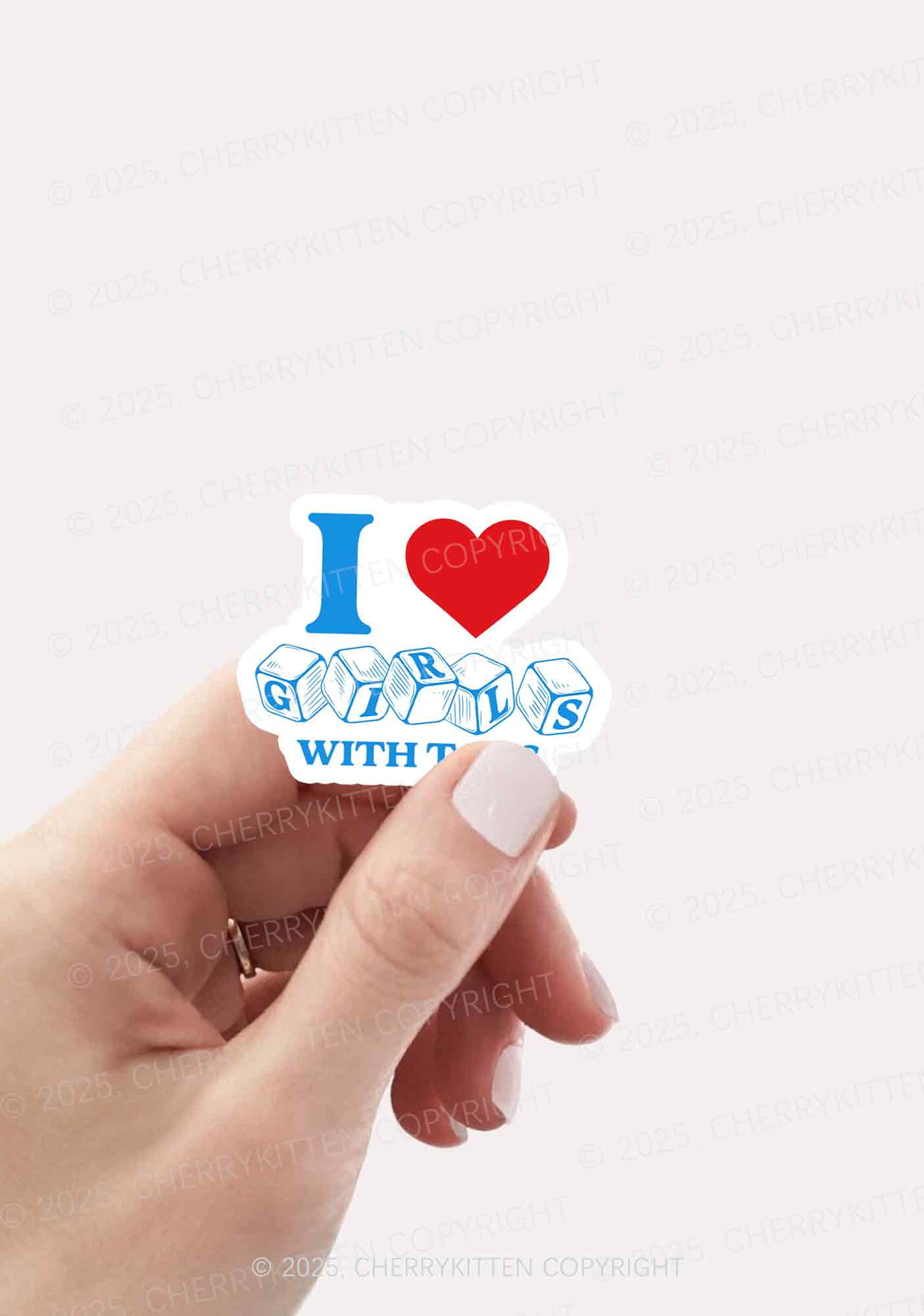I Love Girls With Tats 1Pc Y2K Sticker Cherrykitten