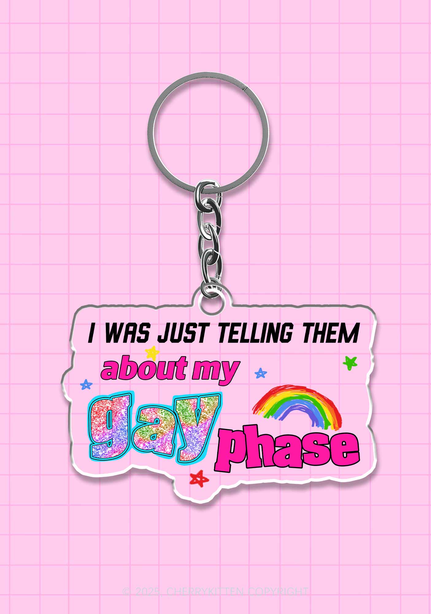 My Gay Phase Pride 1Pc Y2K Keychain Cherrykitten