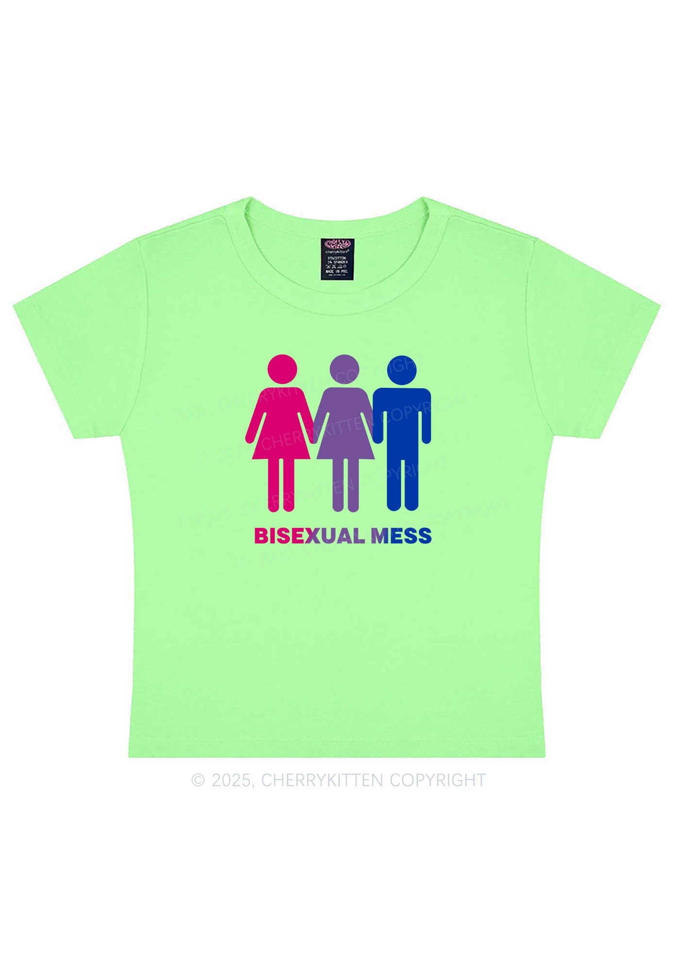 Bisexual Mess Love Pride Y2K Baby Tee Cherrykitten