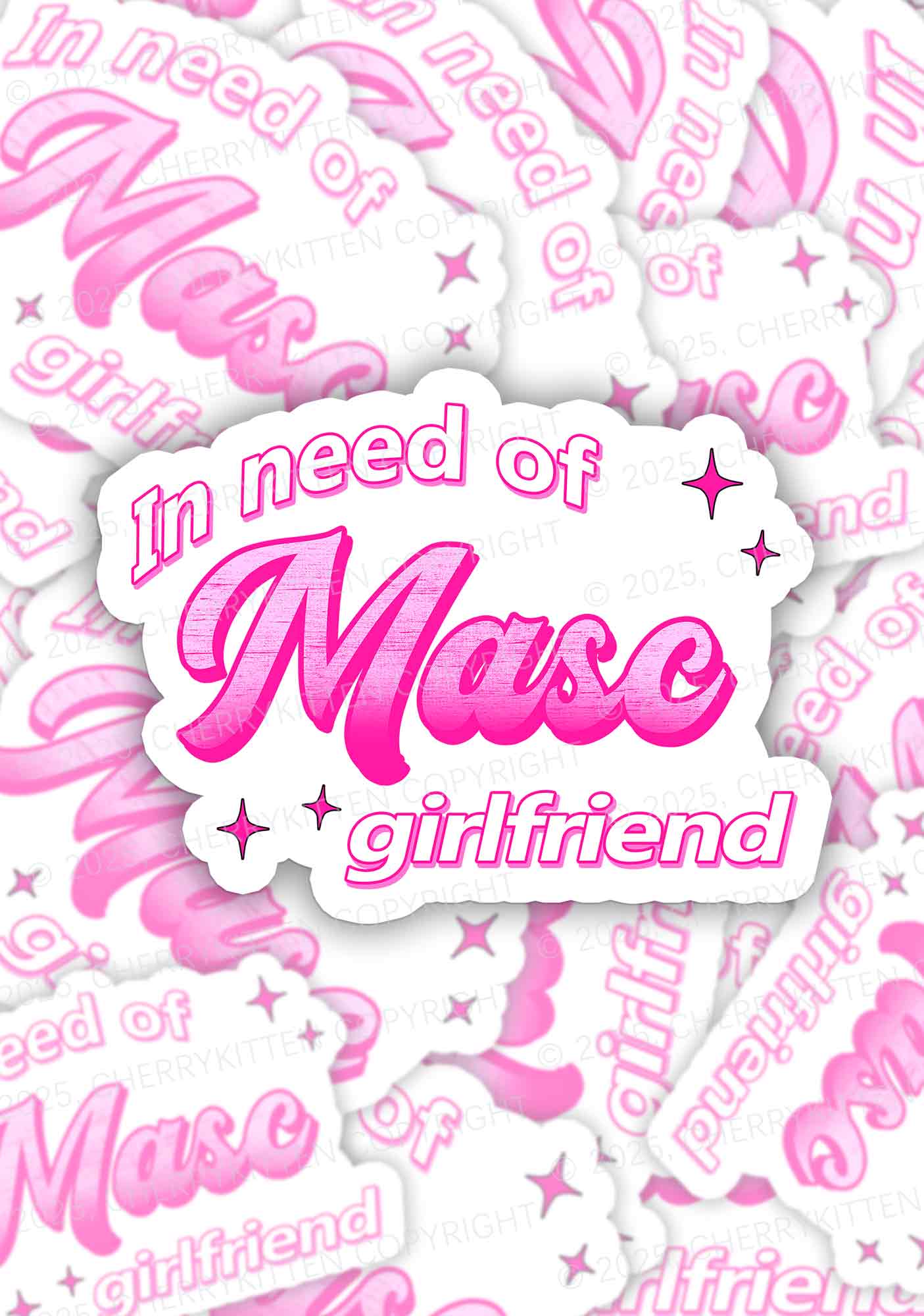 Need Masc Girlfriend Pride 1Pc Y2K Sticker Cherrykitten