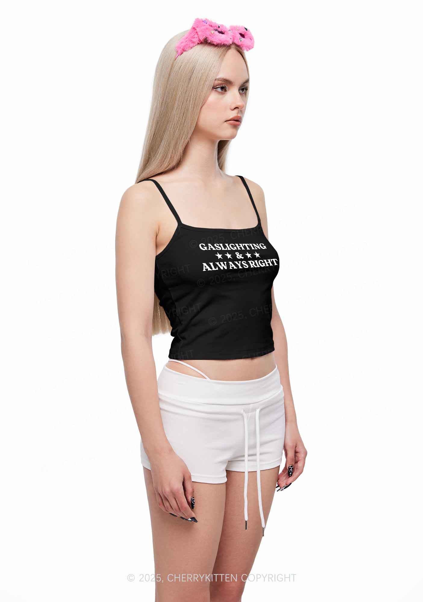 Gaslighting Always Right Y2K Spaghetti Strap Cami Cherrykitten