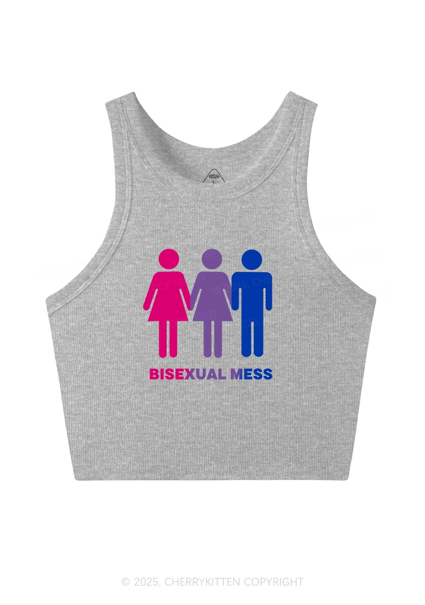 Bisexual Mess Love Pride Y2K Crop Tank Top Cherrykitten