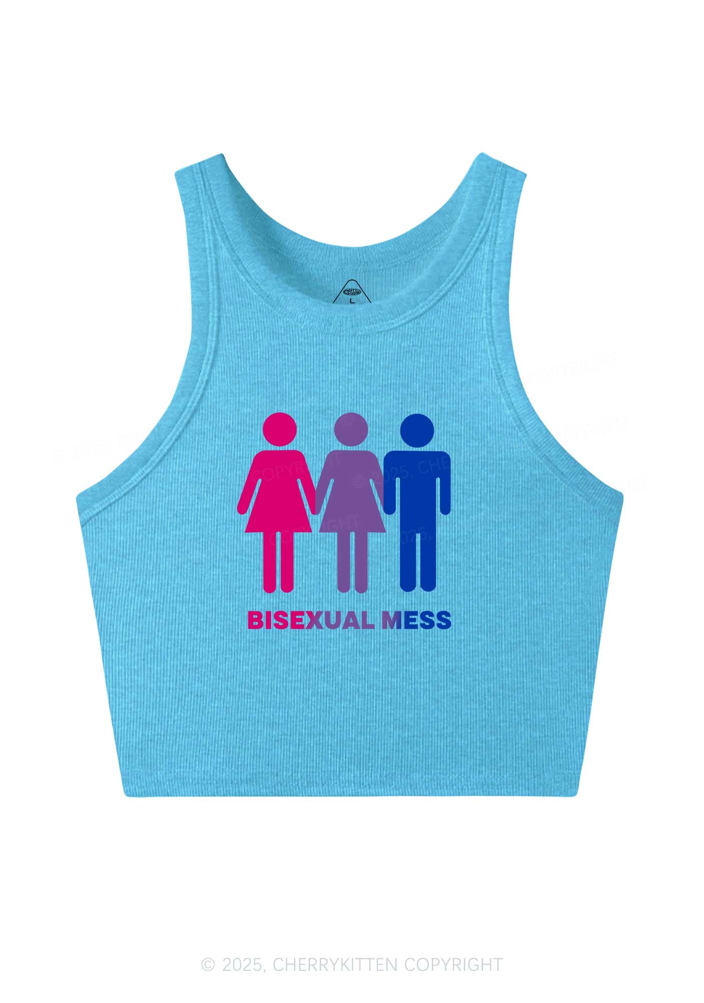 Bisexual Mess Love Pride Y2K Crop Tank Top Cherrykitten