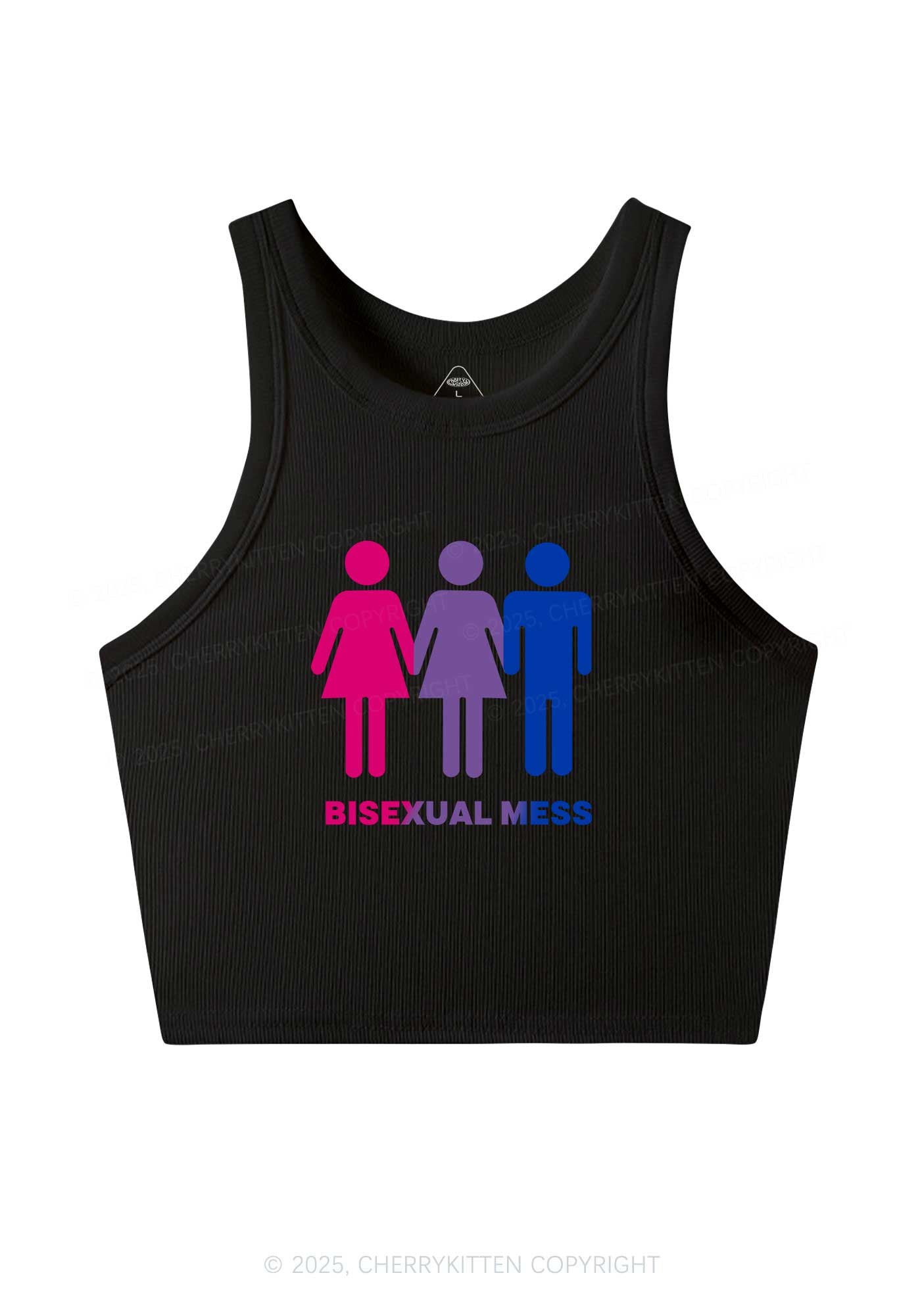 Bisexual Mess Love Pride Y2K Crop Tank Top Cherrykitten