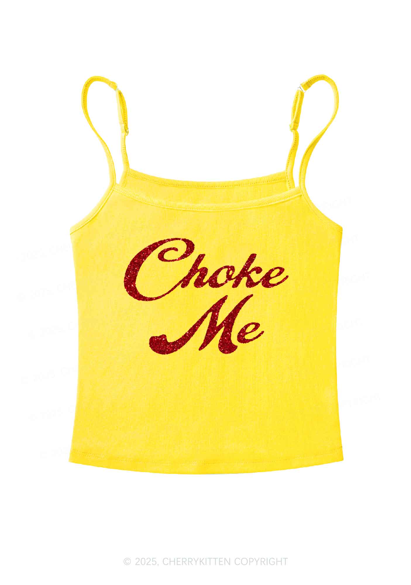 Glitter Choke Me Y2K Spaghetti Strap Cami Cherrykitten