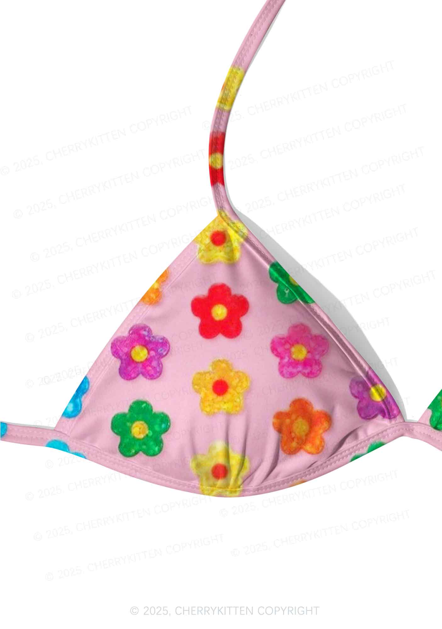 Rainbow Flower Y2K Print Bikini Set Cherrykitten