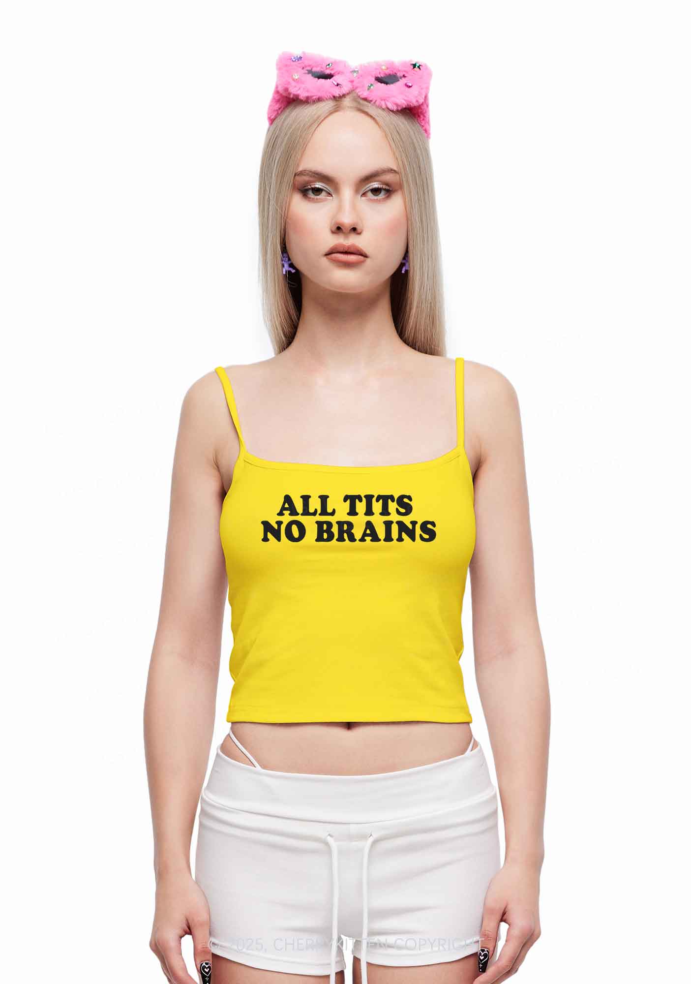 All Txts No Brains Y2K Spaghetti Strap Cami Cherrykitten