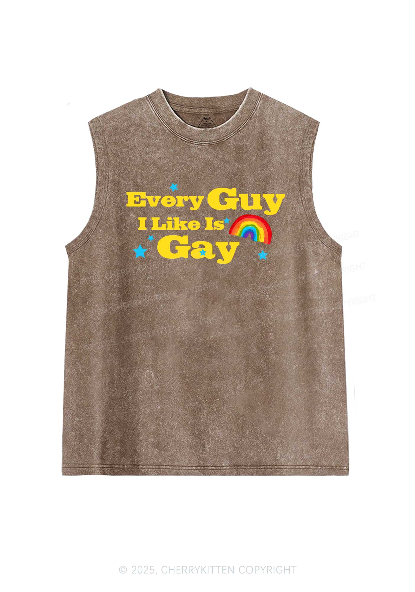 I Like Gay Pride Y2K Washed Muscle Tank Cherrykitten