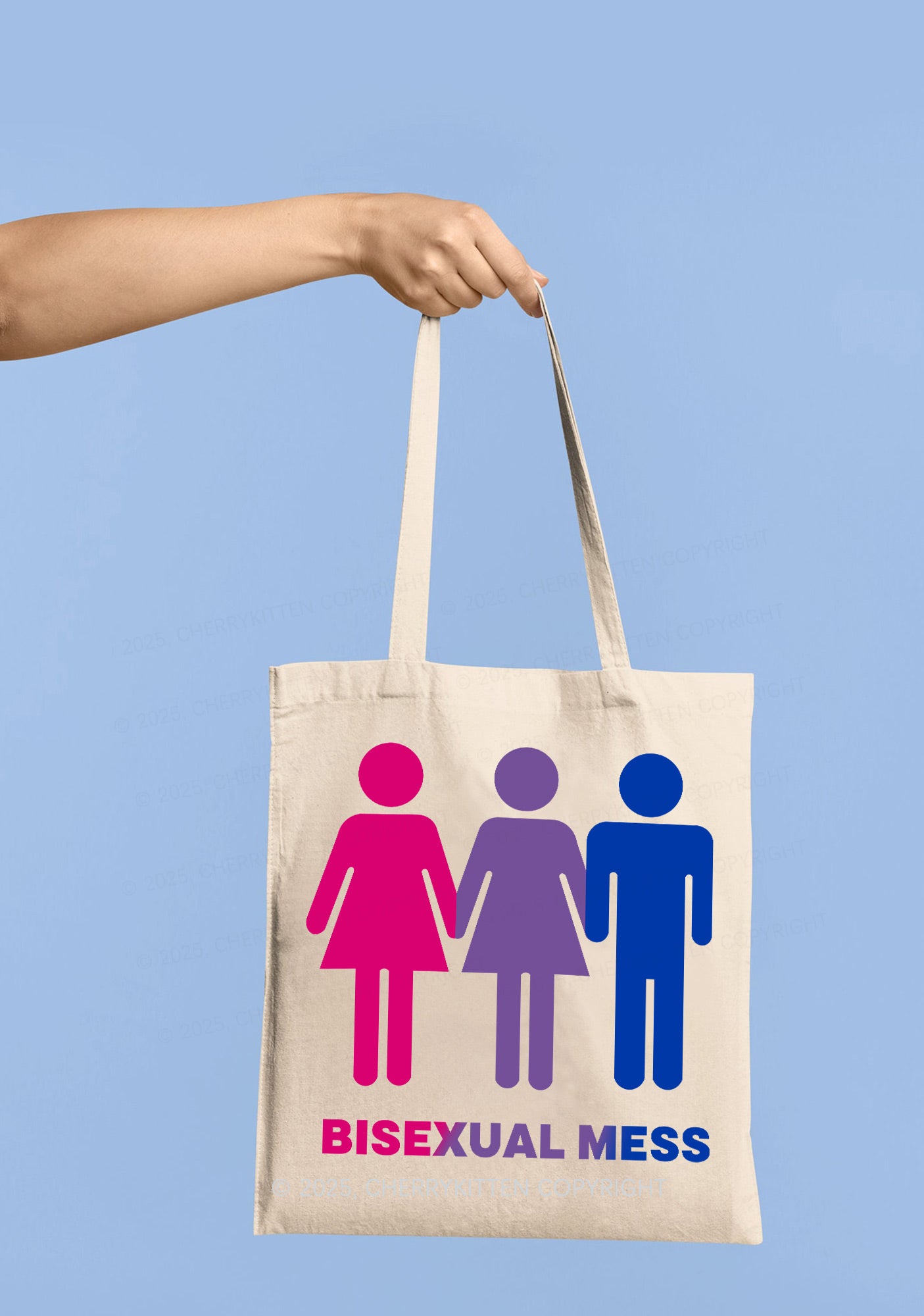 Bisexual Mess Love Pride Y2K Canvas Tote Bag Cherrykitten