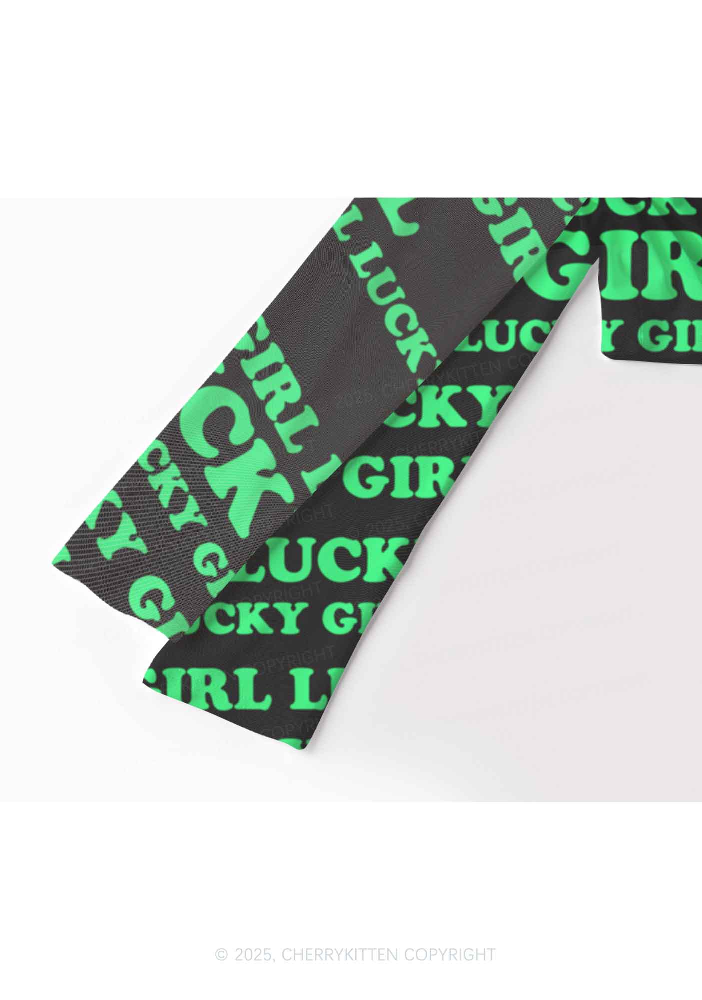Lucky Girl Y2K Mesh Long Sleeve Crop Top Cherrykitten