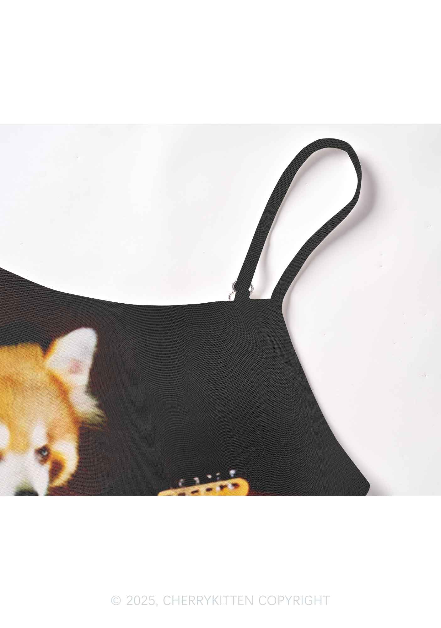 Guitar Raccoon Y2K Mesh Cami Tank Cherrykitten