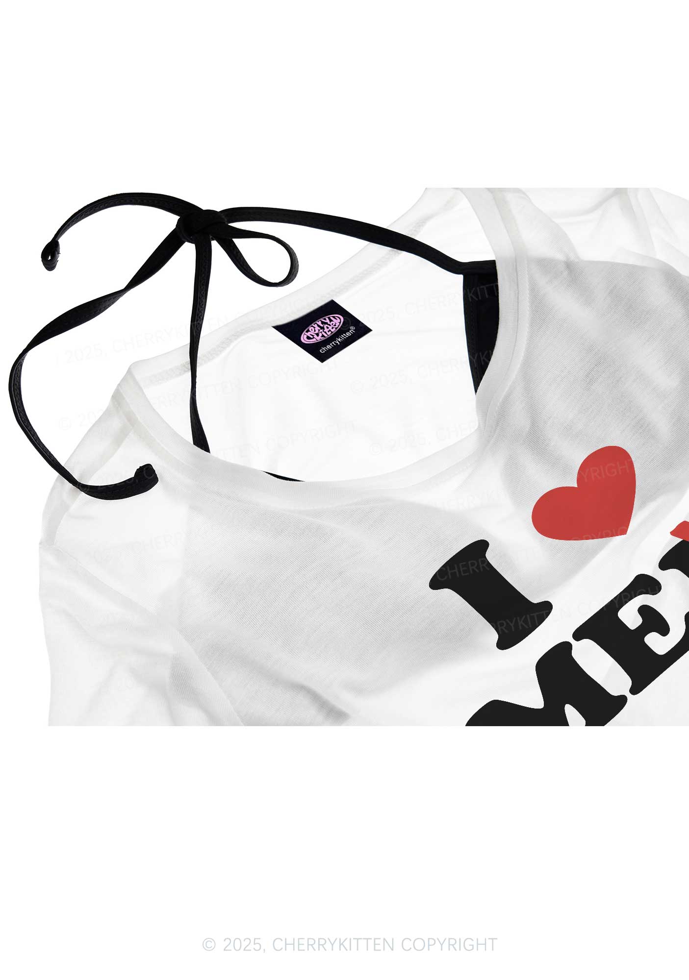 Love Me Not Men Y2K Sheer Crop Tee Cherrykitten