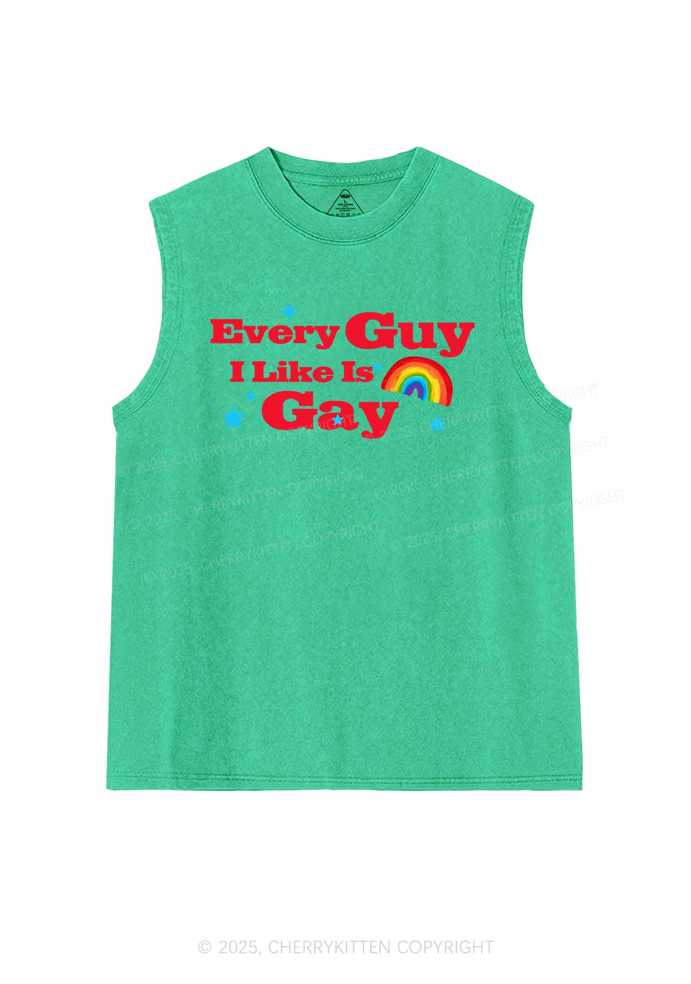 I Like Gay Pride Y2K Washed Muscle Tank Cherrykitten