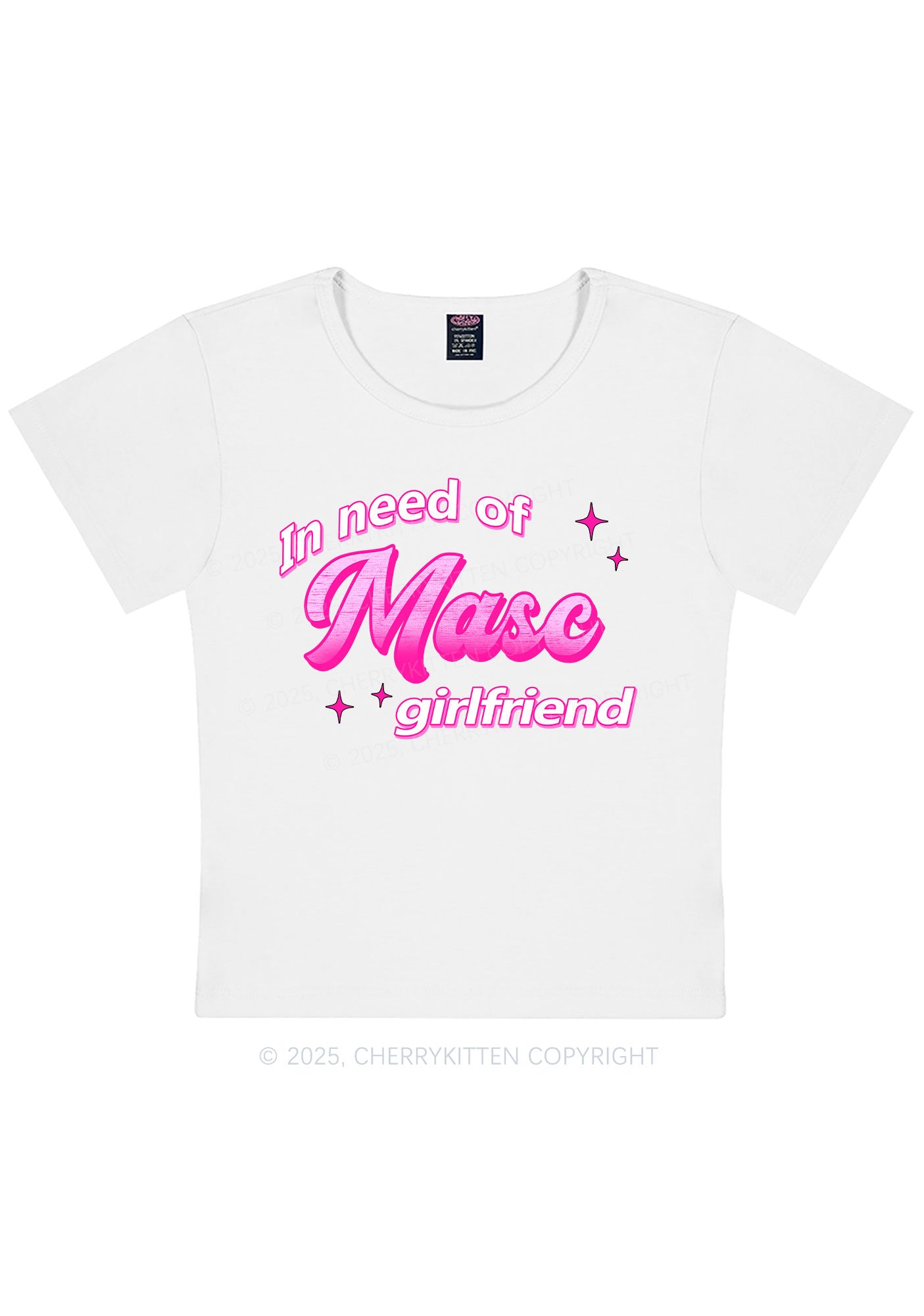 Need Masc Girlfriend Pride Y2K Baby Tee Cherrykitten