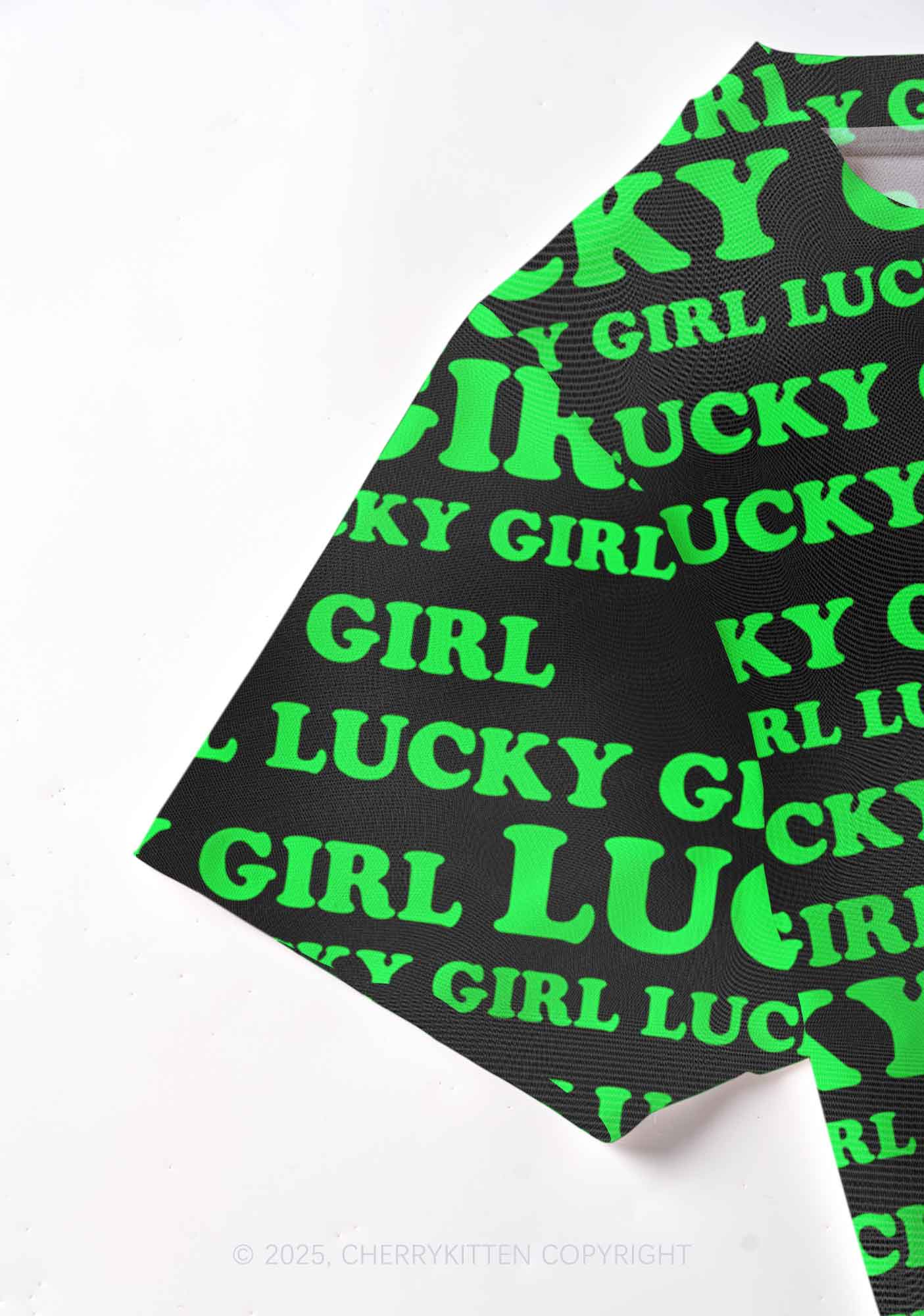 Lucky Girl Y2K Mesh Crop Top Cherrykitten