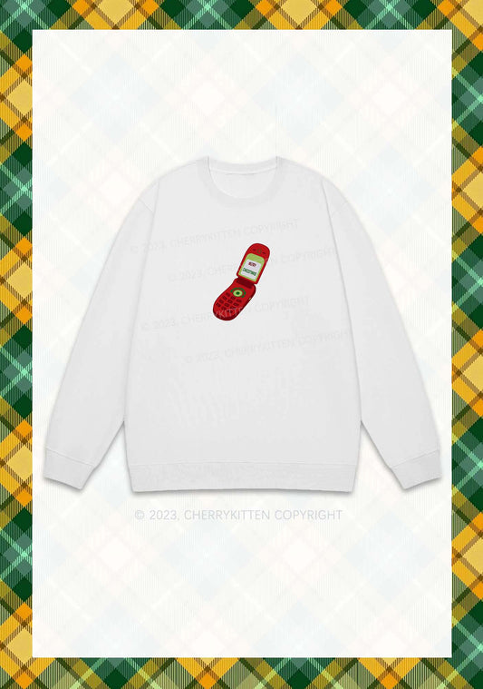 Merry Christmas Cell Phone Y2K Sweatshirt Cherrykitten