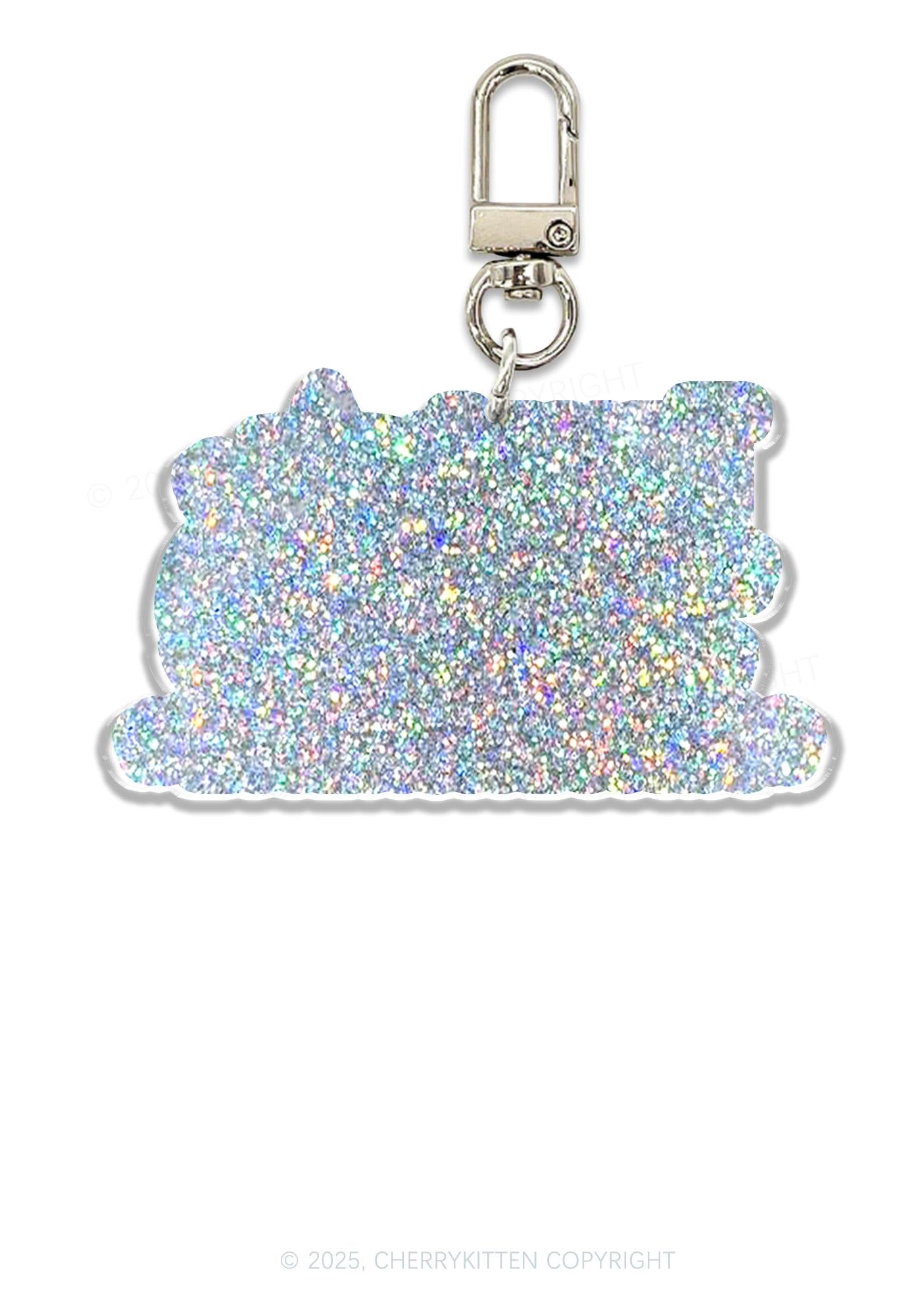 Trust Brunette 1Pc Y2K Glitter Keychain Cherrykitten