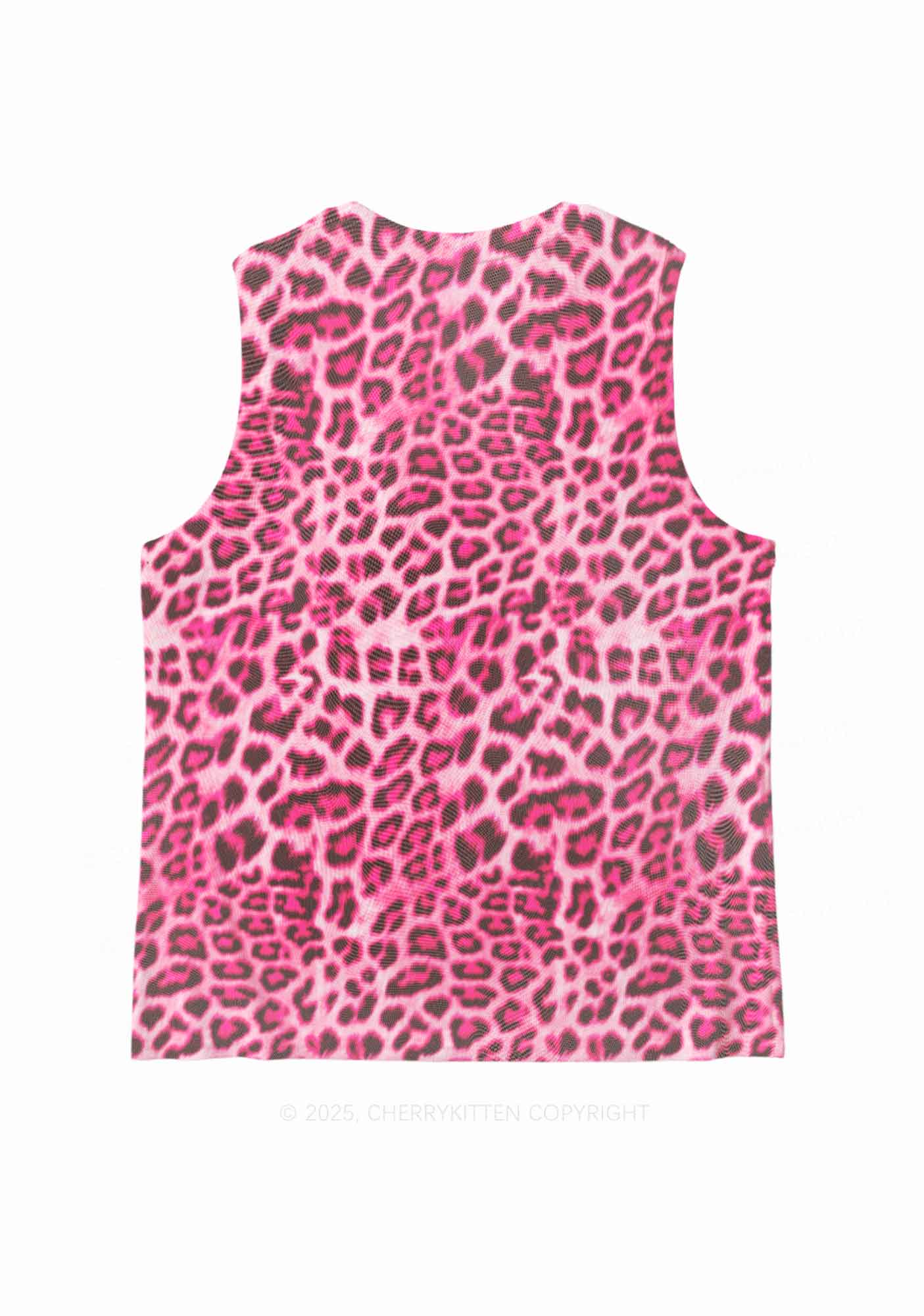Pink Leopard Y2K Mesh Muscle Tank Cherrykitten