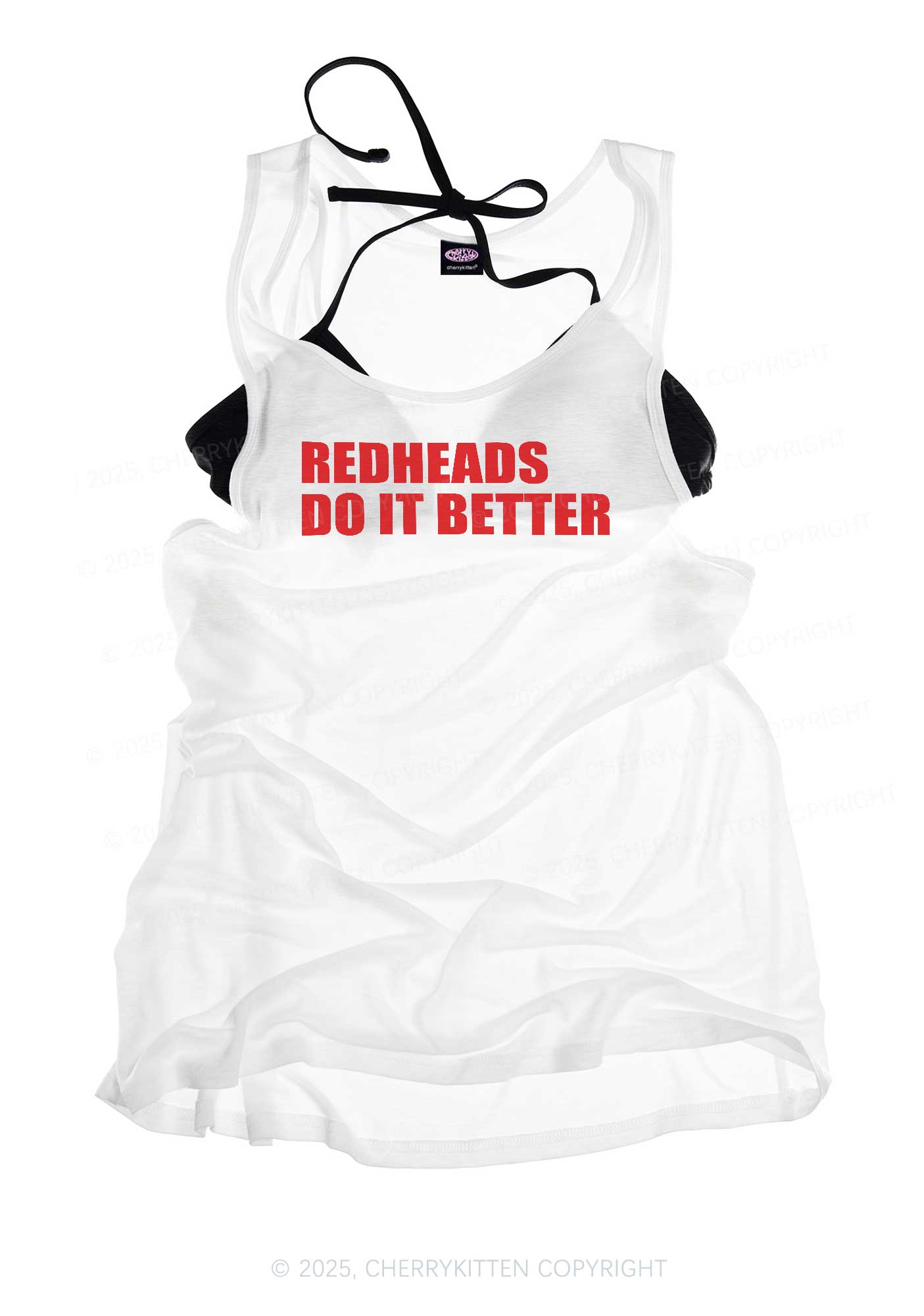 Redheads Do It Better Y2K Sheer Boyfriend Tank Cherrykitten