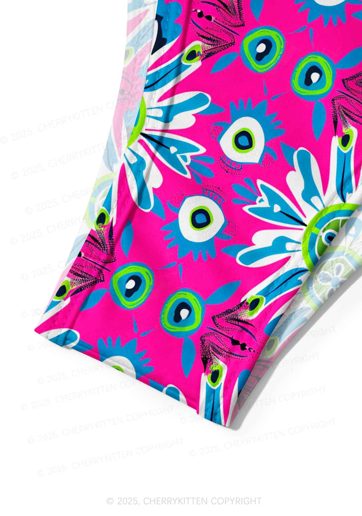 Colorful Symmetric Blooms Y2K Print Bikini Set Cherrykitten