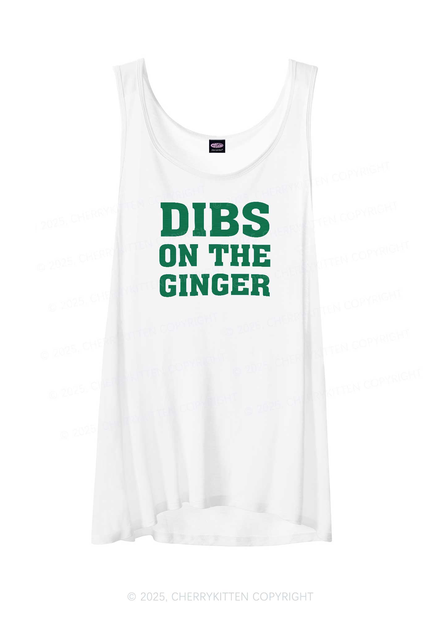 Dibs On The Ginger St Patricks Y2K Sheer Boyfriend Tank Cherrykitten