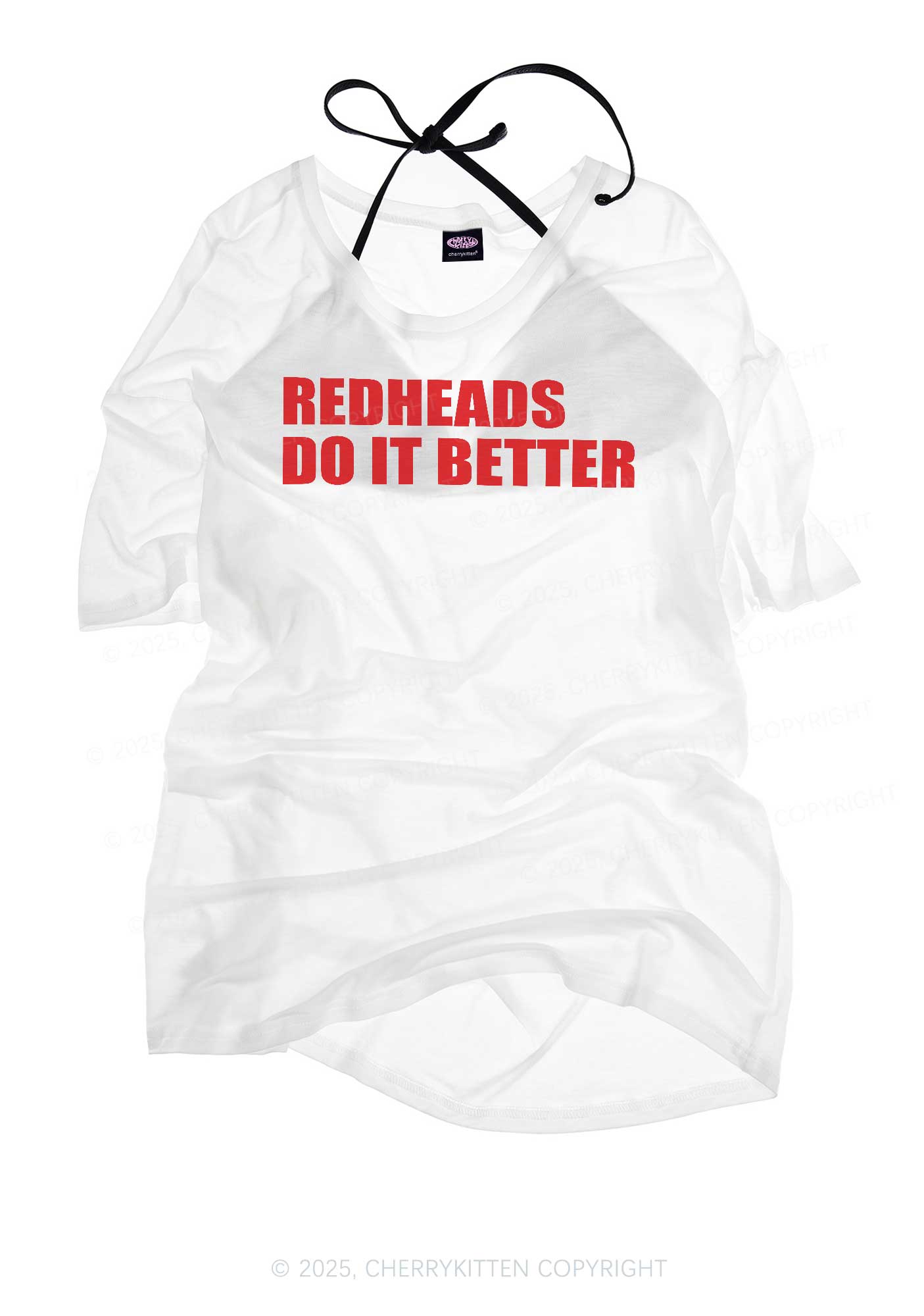 Redheads Do It Better Y2K Sheer Boyfriend Tee Cherrykitten