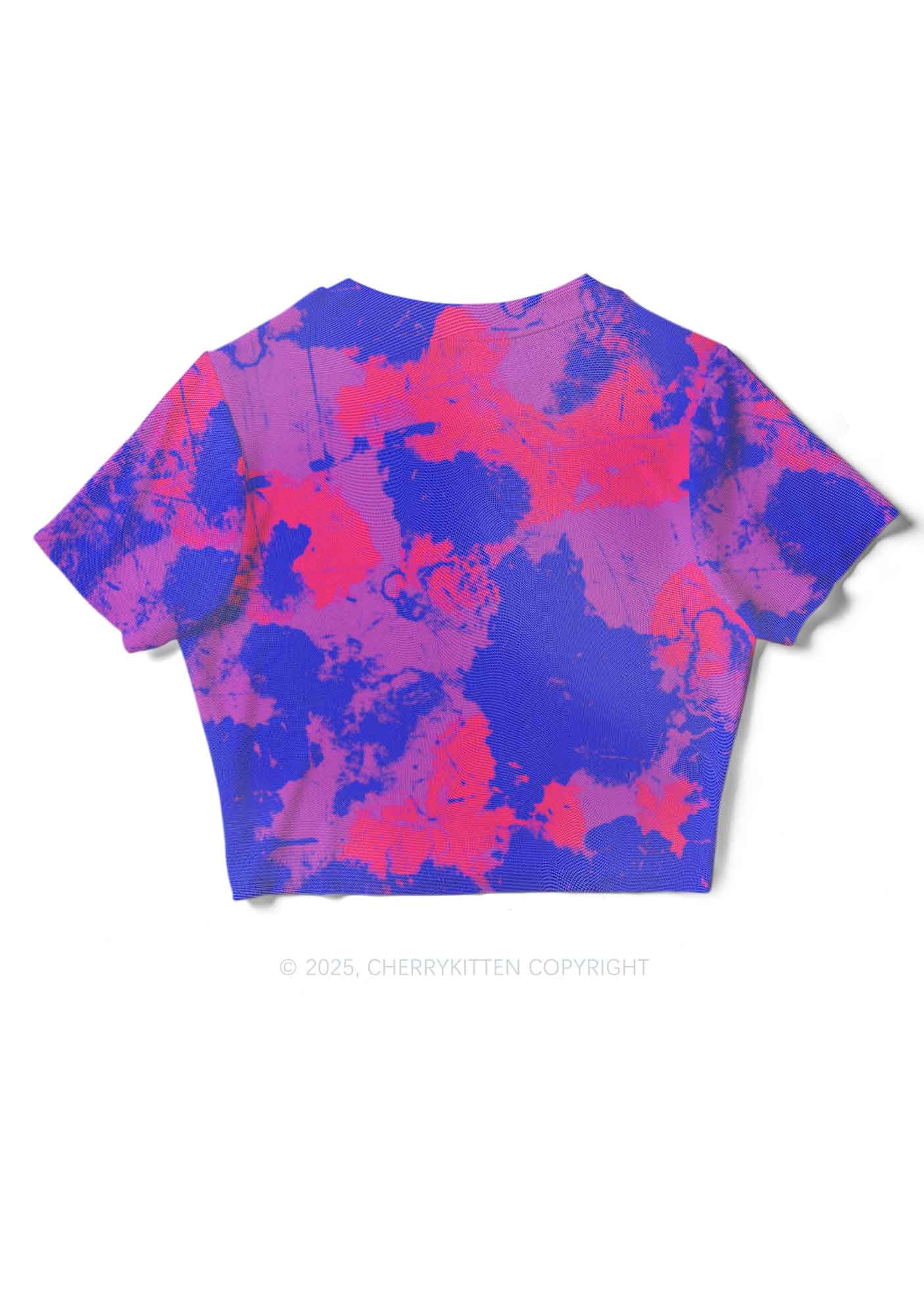 Bisexual Ink Pride Y2K Mesh Crop Top Cherrykitten