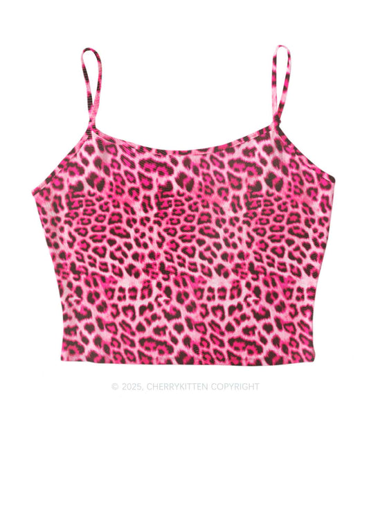 Pink Leopard Y2K Mesh Cami Tank Cherrykitten