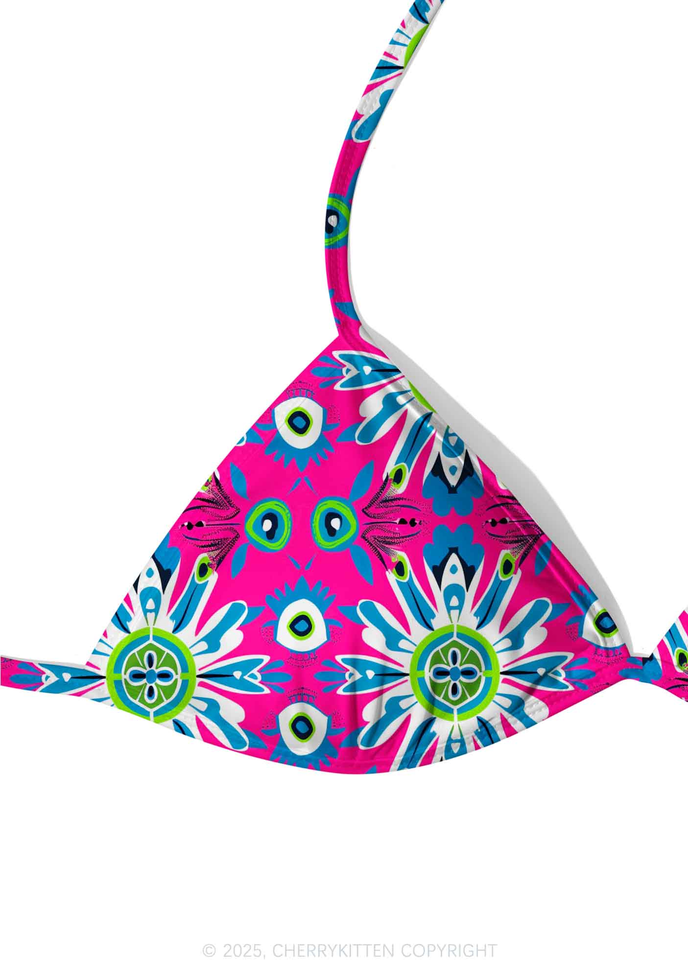 Colorful Symmetric Blooms Y2K Print Bikini Set Cherrykitten