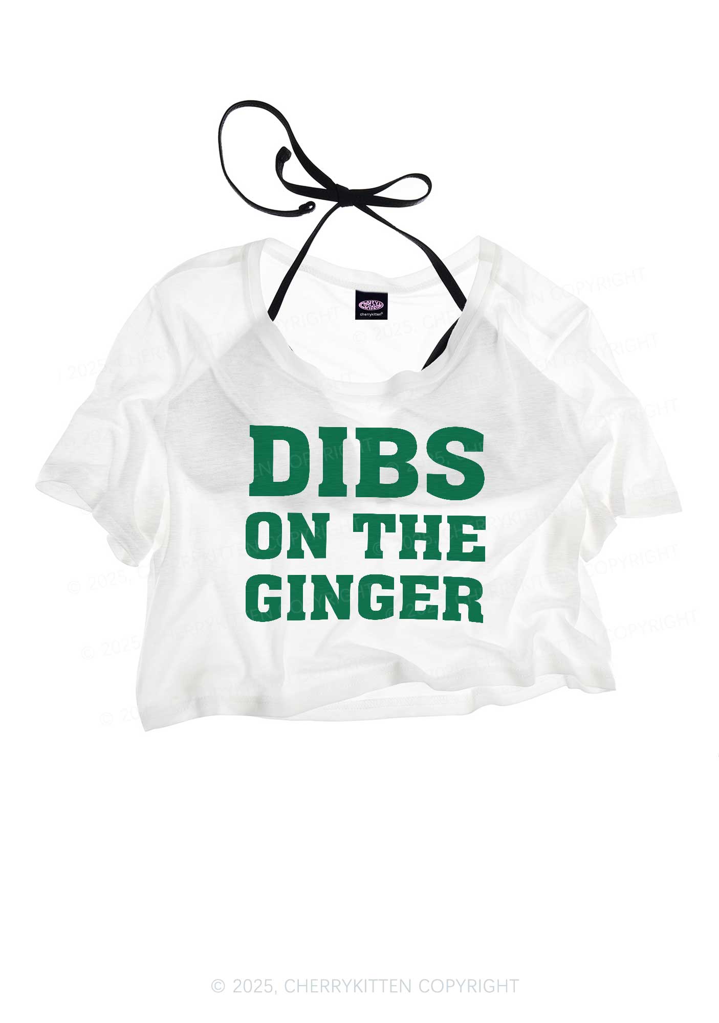 Dibs On The Ginger St Patricks Y2K Sheer Crop Tee Cherrykitten