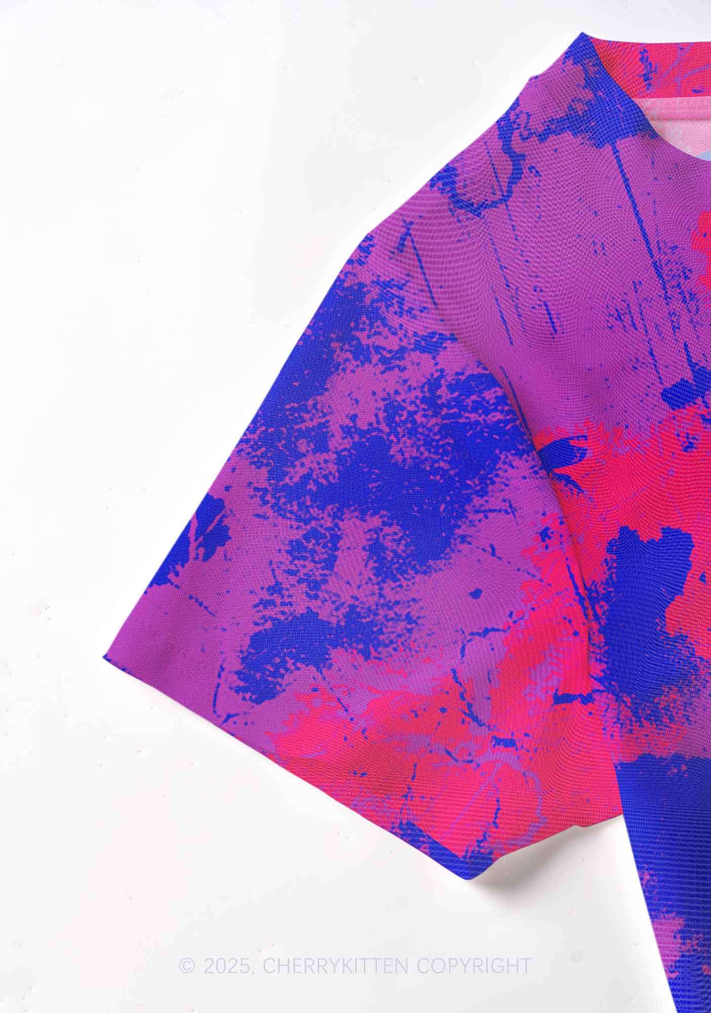 Bisexual Ink Pride Y2K Mesh Crop Top Cherrykitten