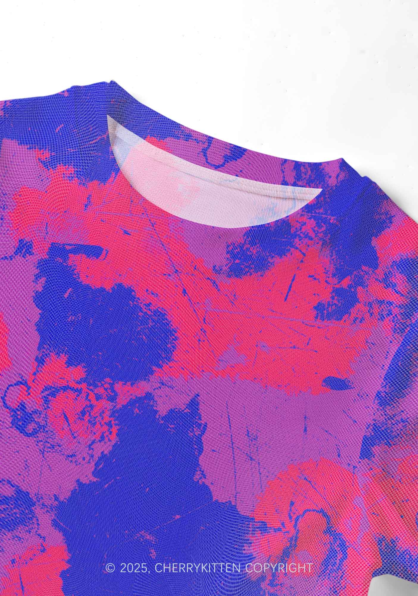 Bisexual Ink Pride Y2K Mesh Crop Top Cherrykitten