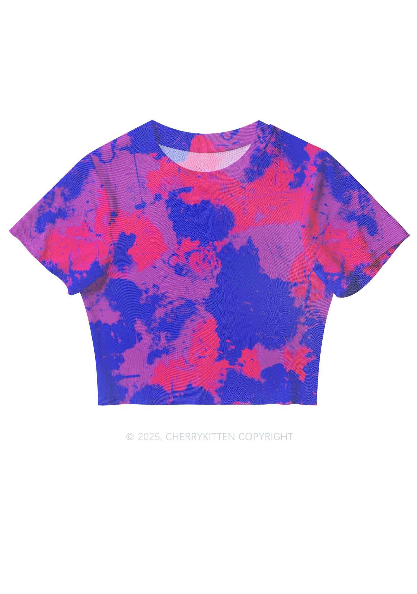 Bisexual Ink Pride Y2K Mesh Crop Top Cherrykitten