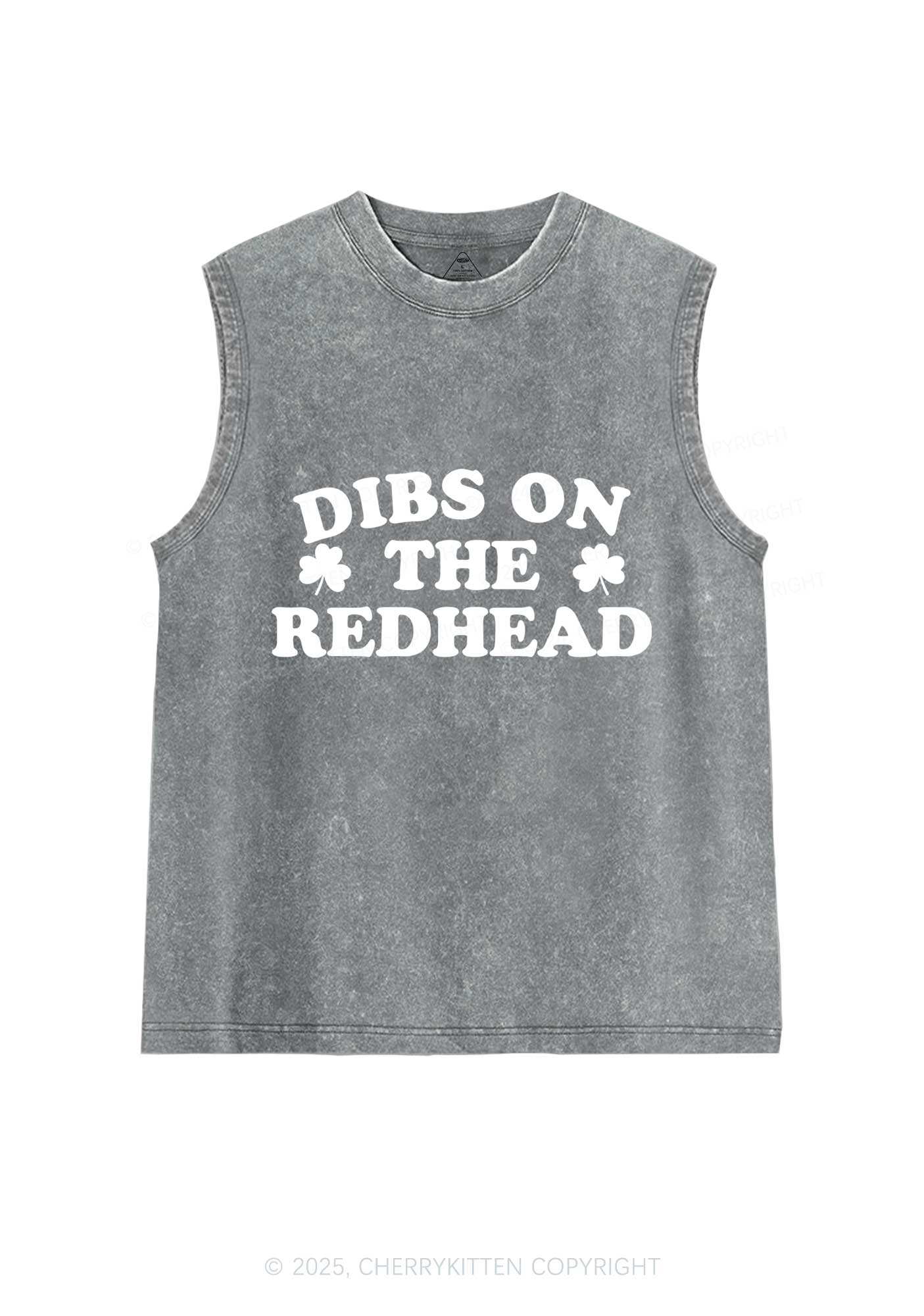 Dibs On The Redhead St Patricks Y2K Washed Tank Cherrykitten