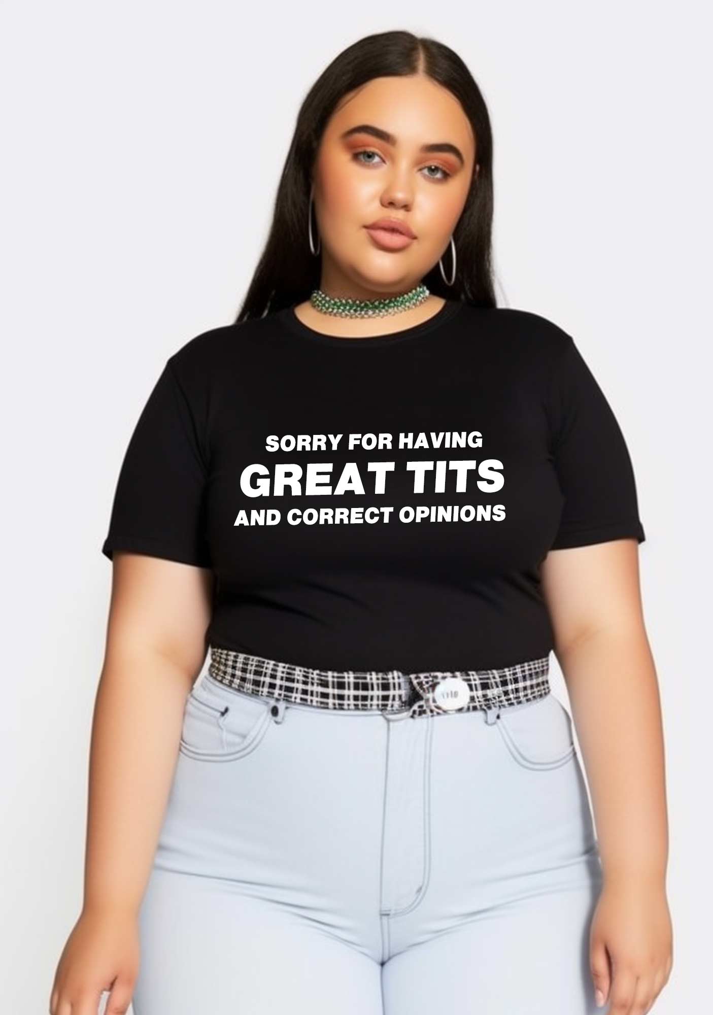 Curvy Sorry For Having Correct Opinions Baby Tee