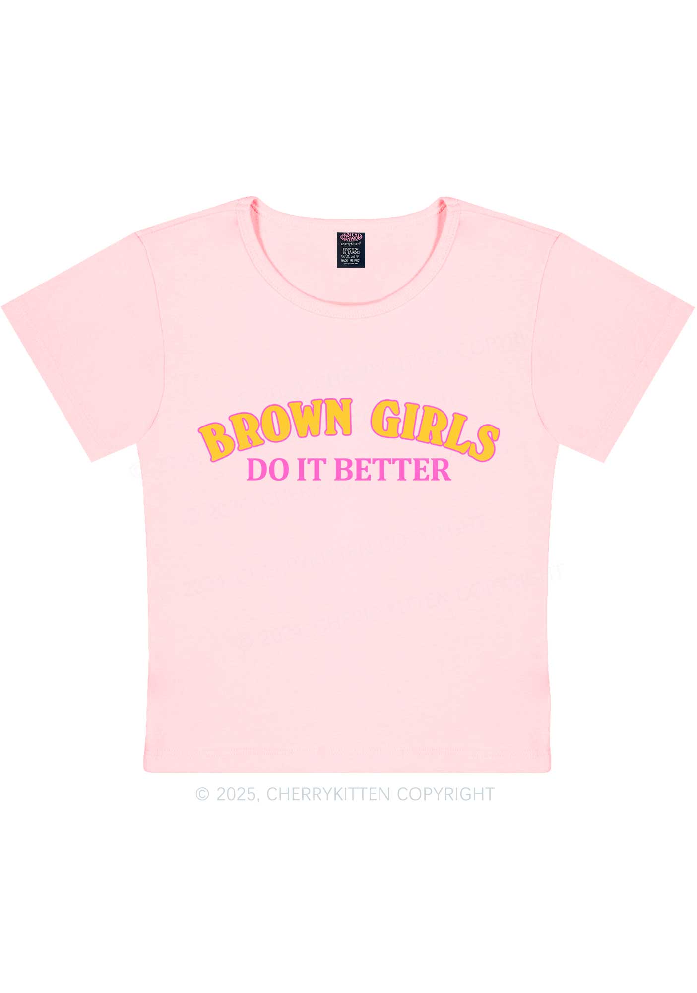 Brown Girls Do It Better Y2K Baby Tee Cherrykitten