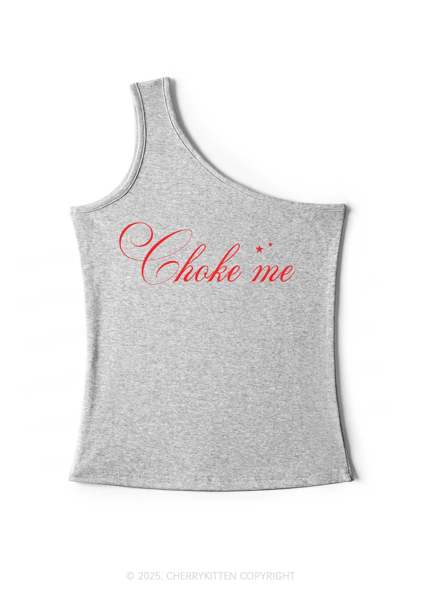Choke Me Y2K One Shoulder Tank Top Cherrykitten