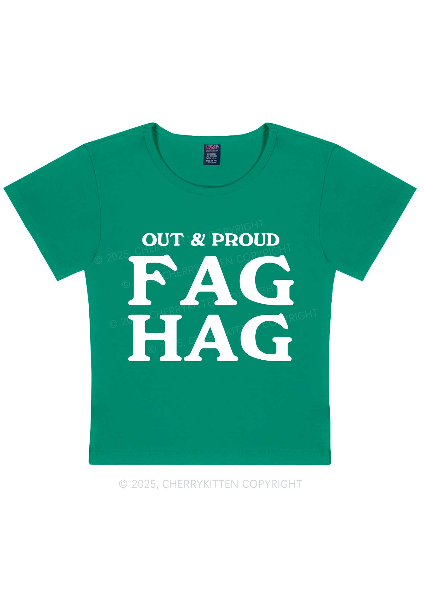 Fag Hag Pride Y2K Baby Tee Cherrykitten