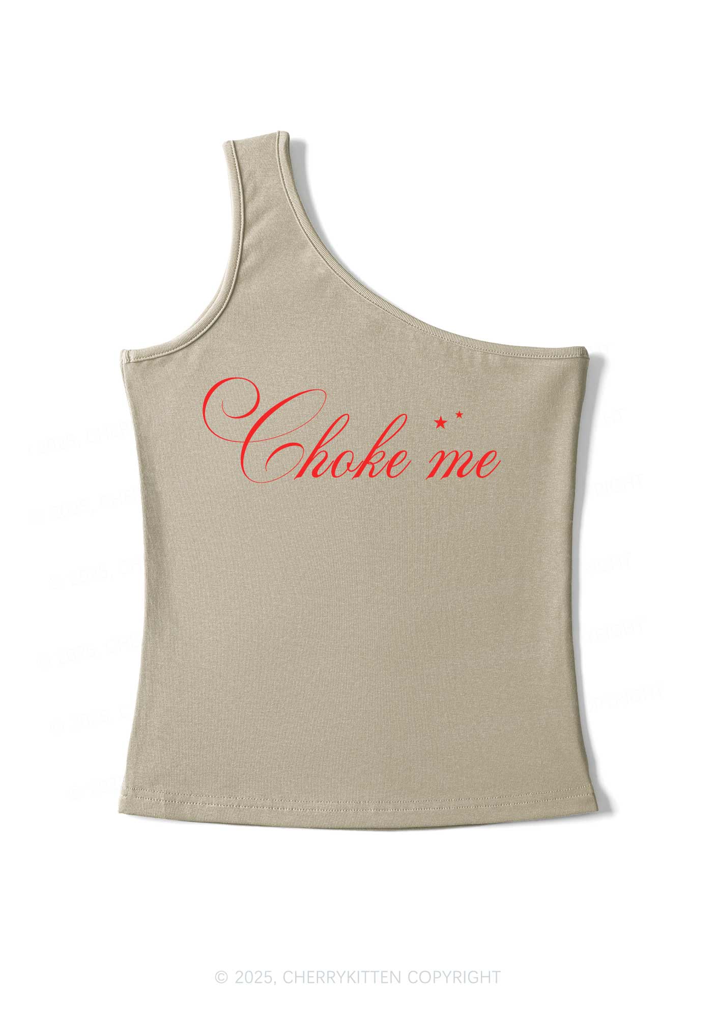 Choke Me Y2K One Shoulder Tank Top Cherrykitten