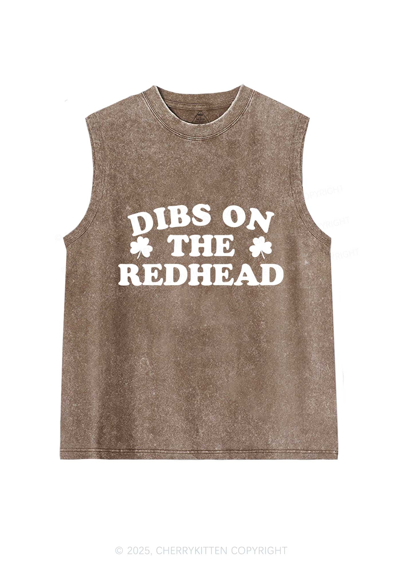 Dibs On The Redhead St Patricks Y2K Washed Tank Cherrykitten