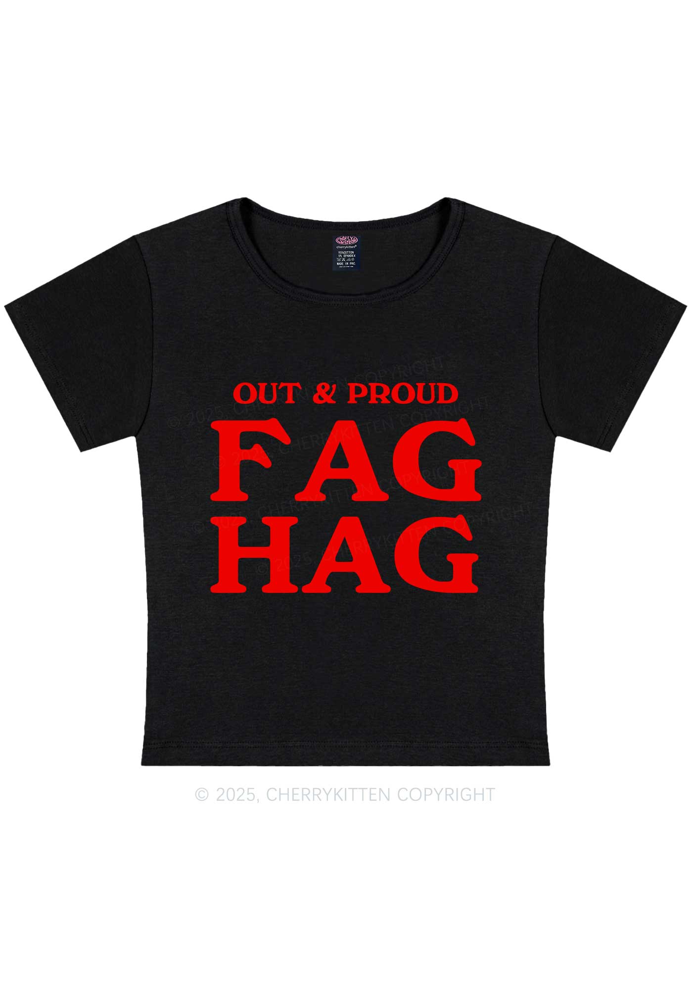Fag Hag Pride Y2K Baby Tee Cherrykitten