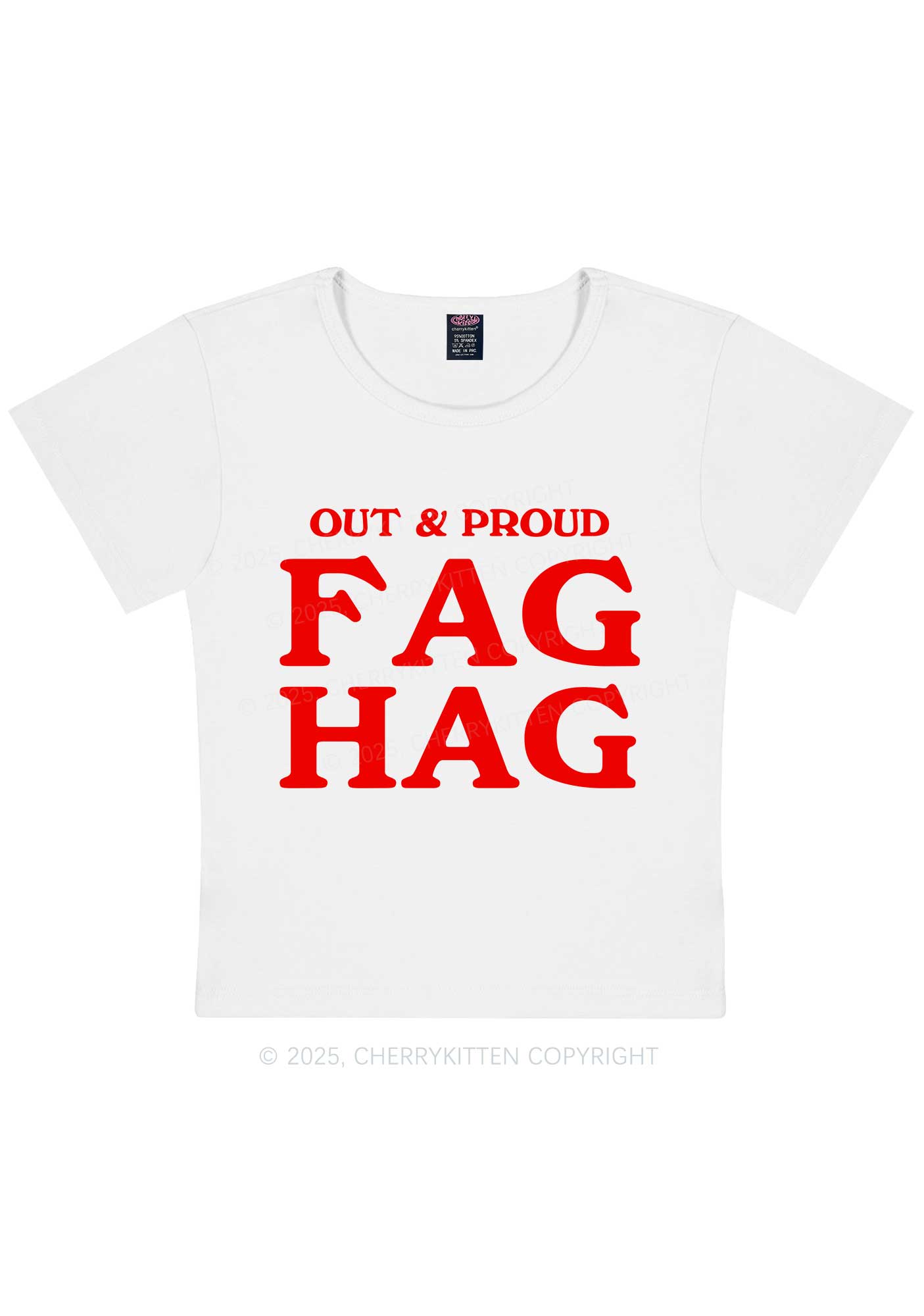 Fag Hag Pride Y2K Baby Tee Cherrykitten