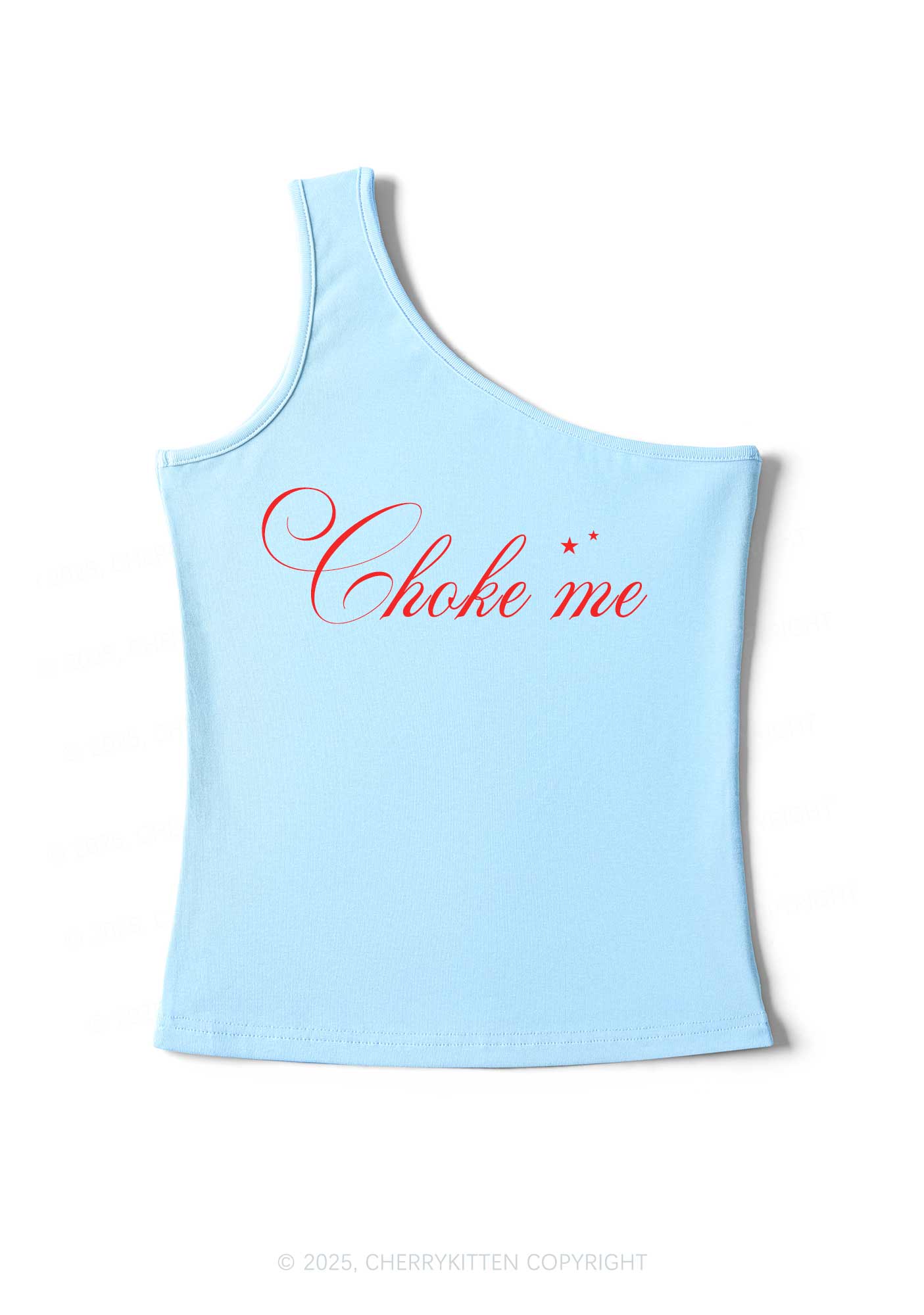 Choke Me Y2K One Shoulder Tank Top Cherrykitten