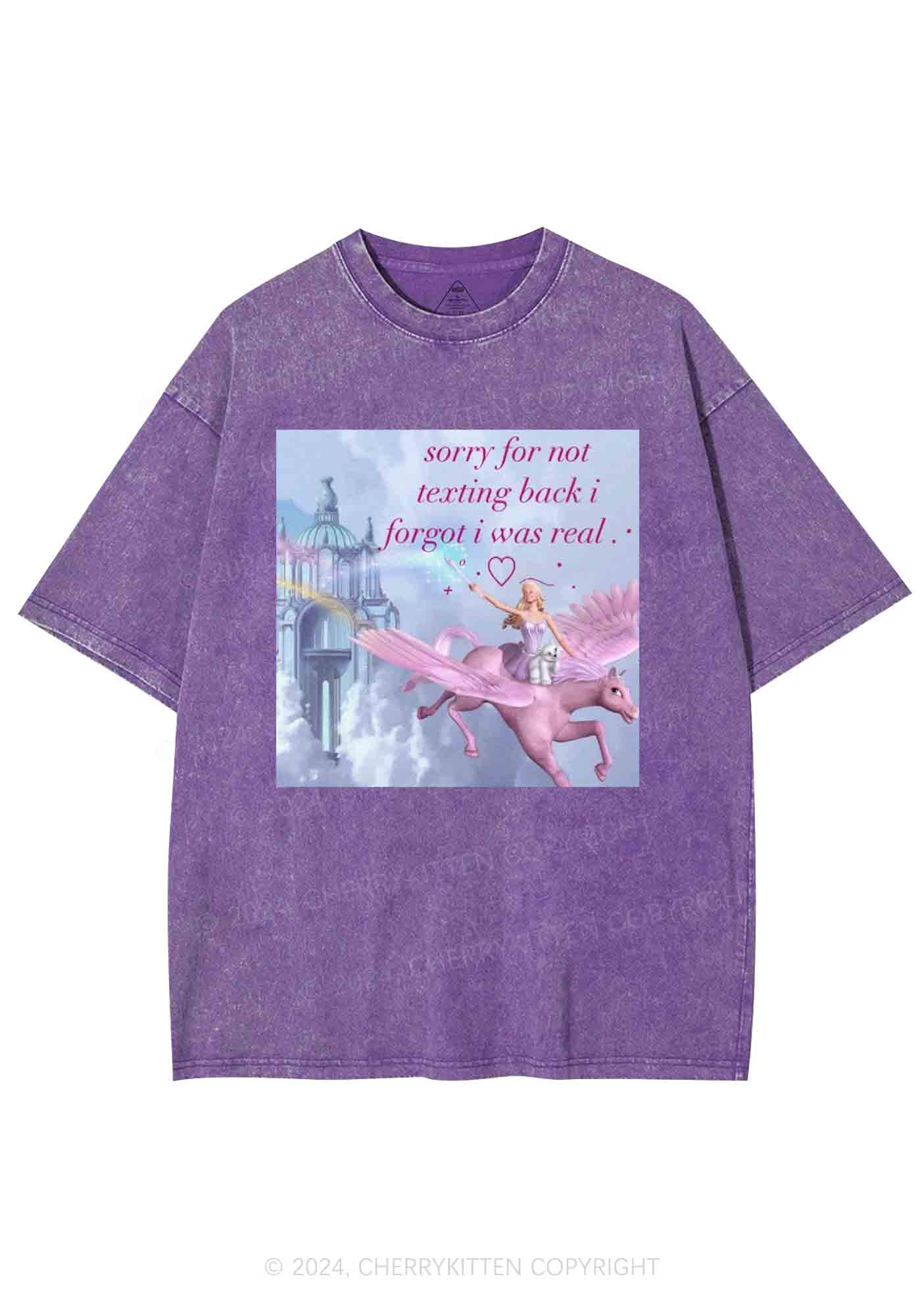 Sorry For Not Texting Back Y2K Washed Tee Cherrykitten